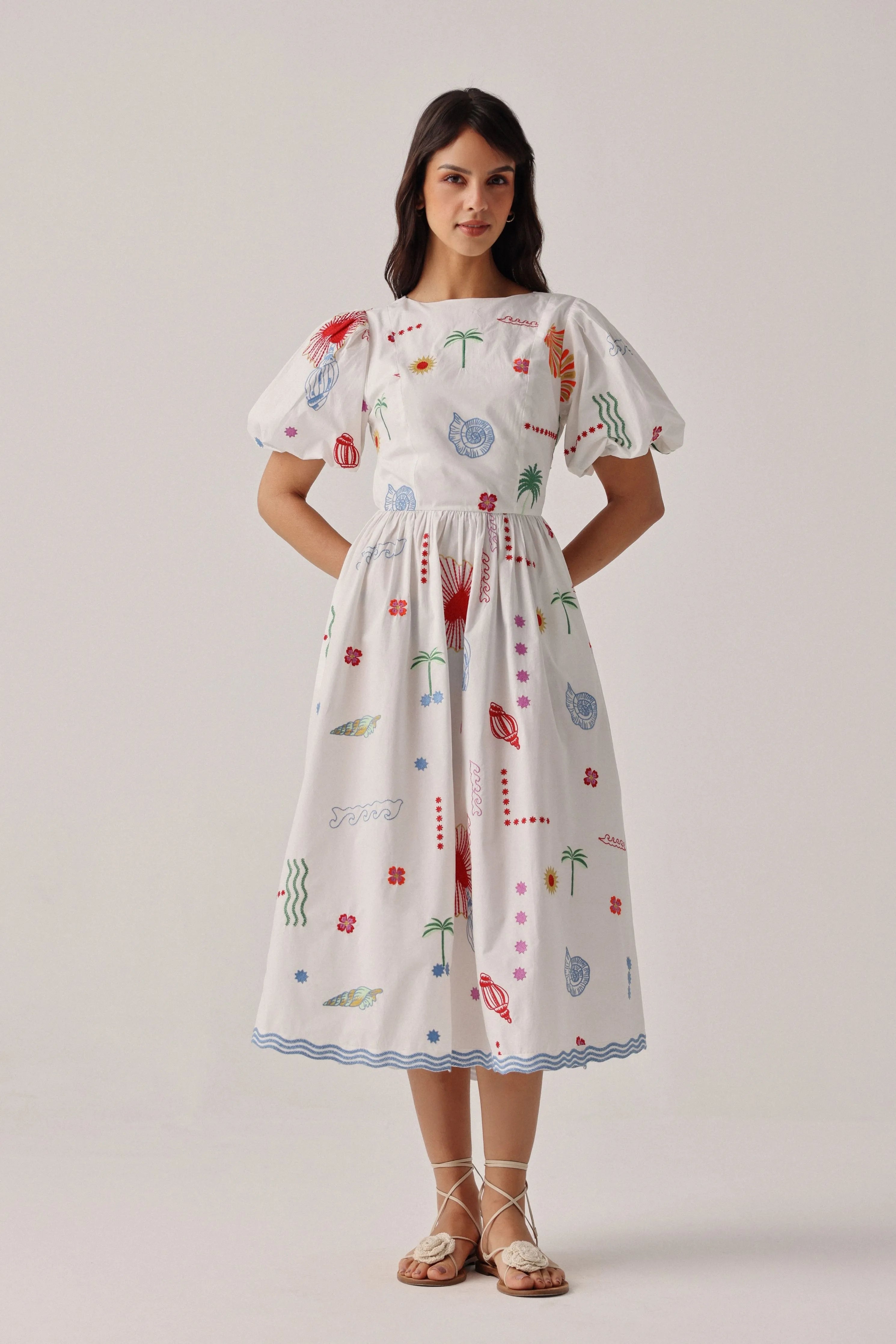 Lyla Midi Ecru Dress