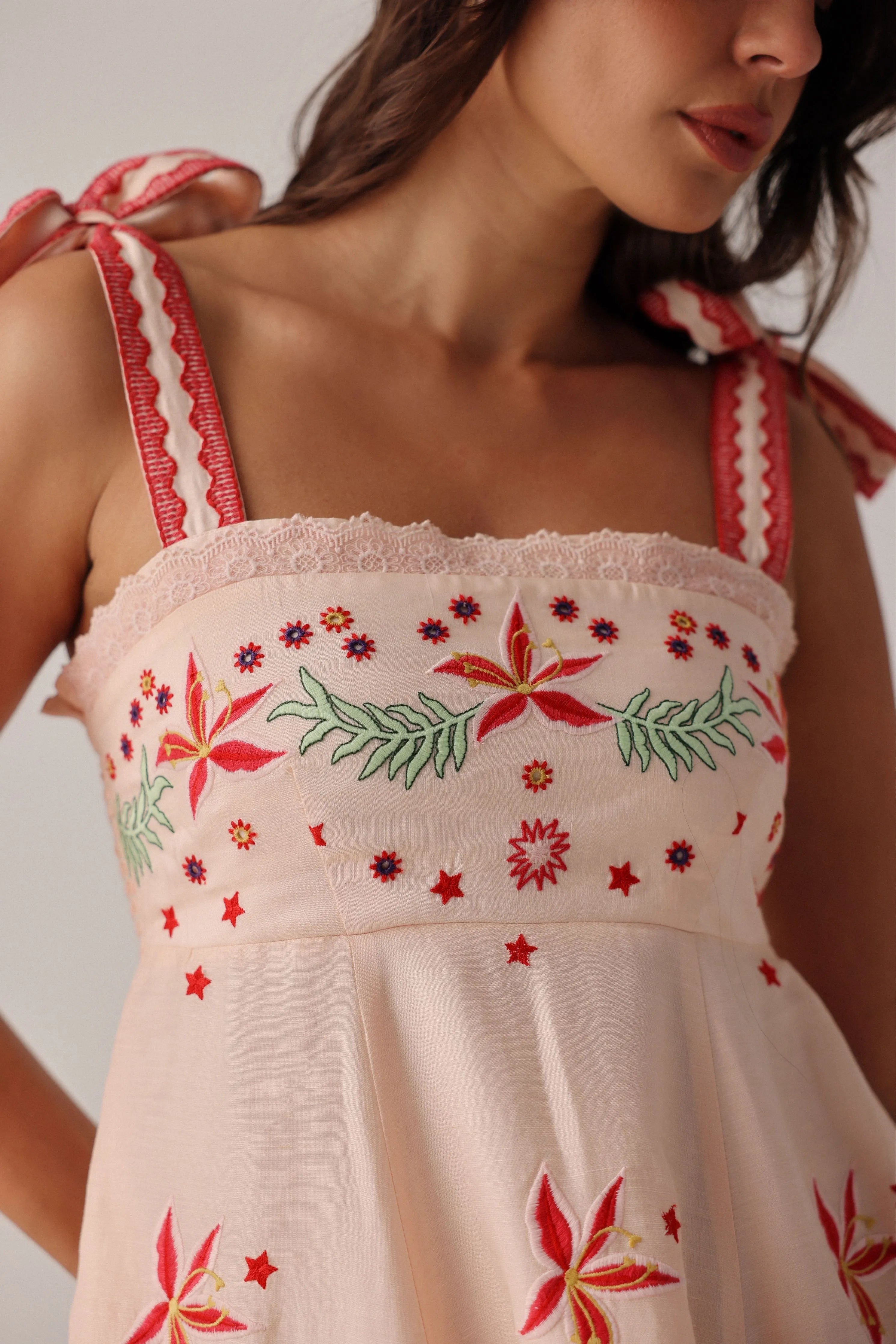 Nora Midi Peach Dress