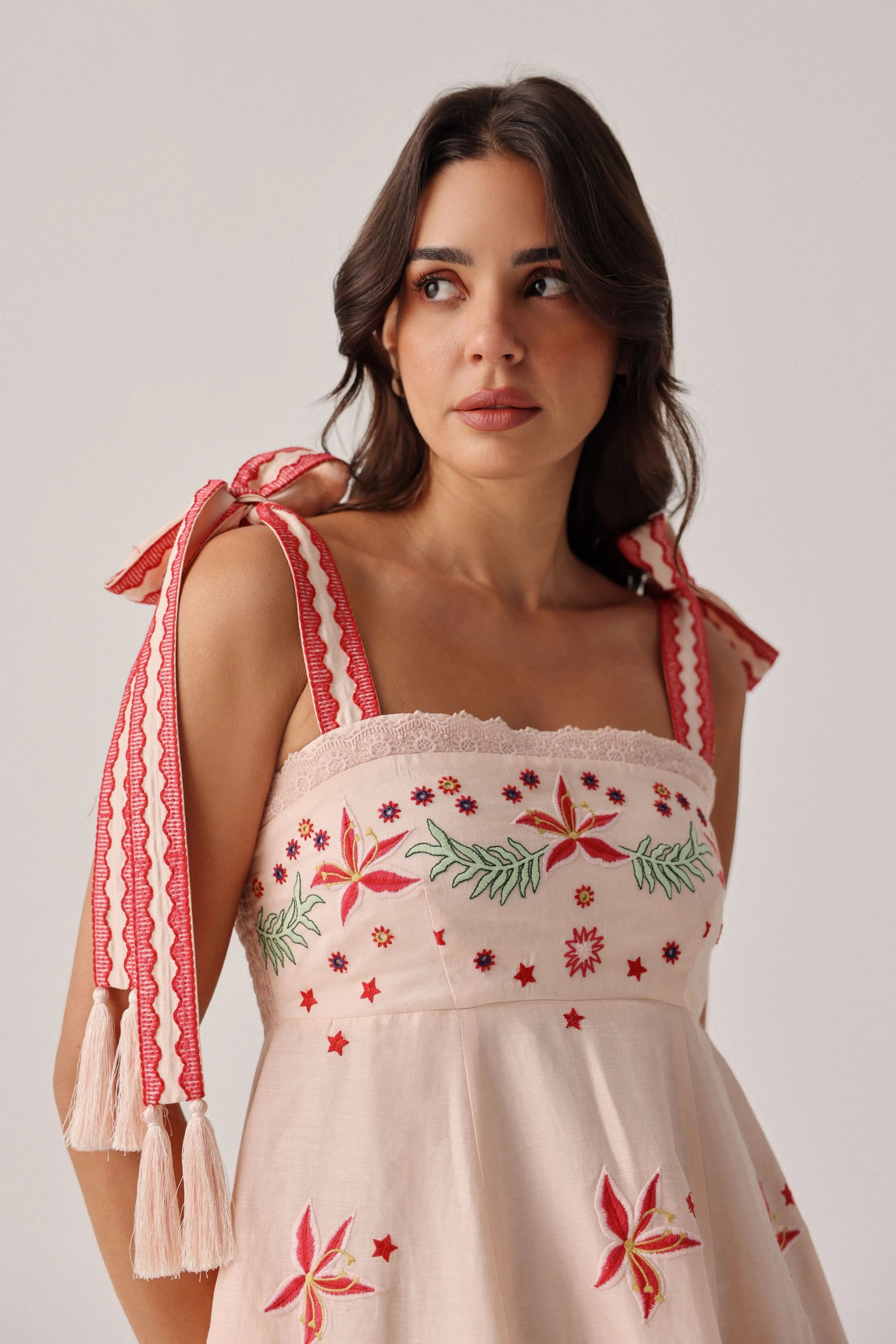 Nora Midi Peach Dress