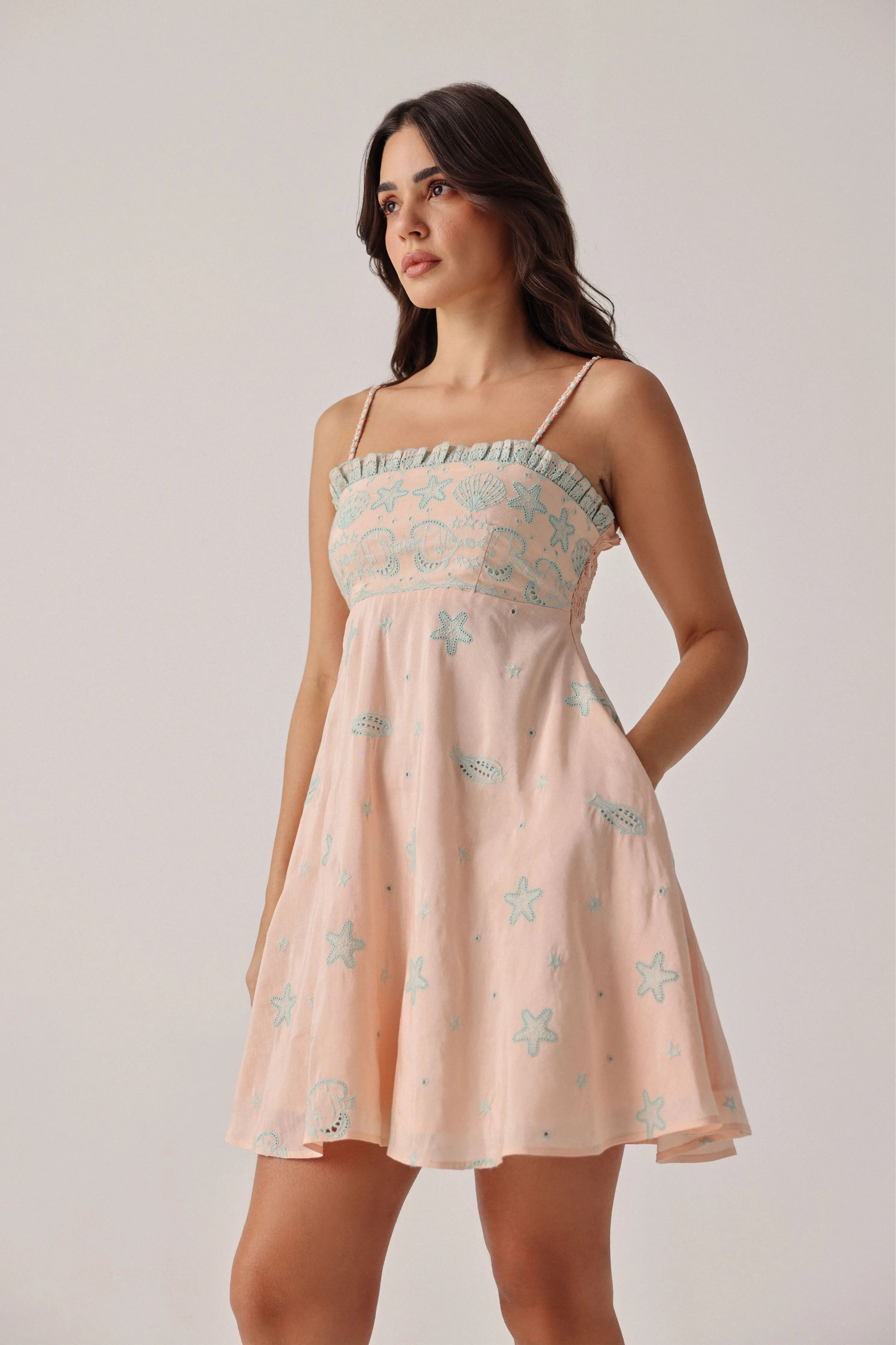 Nora Mini Peach Dress