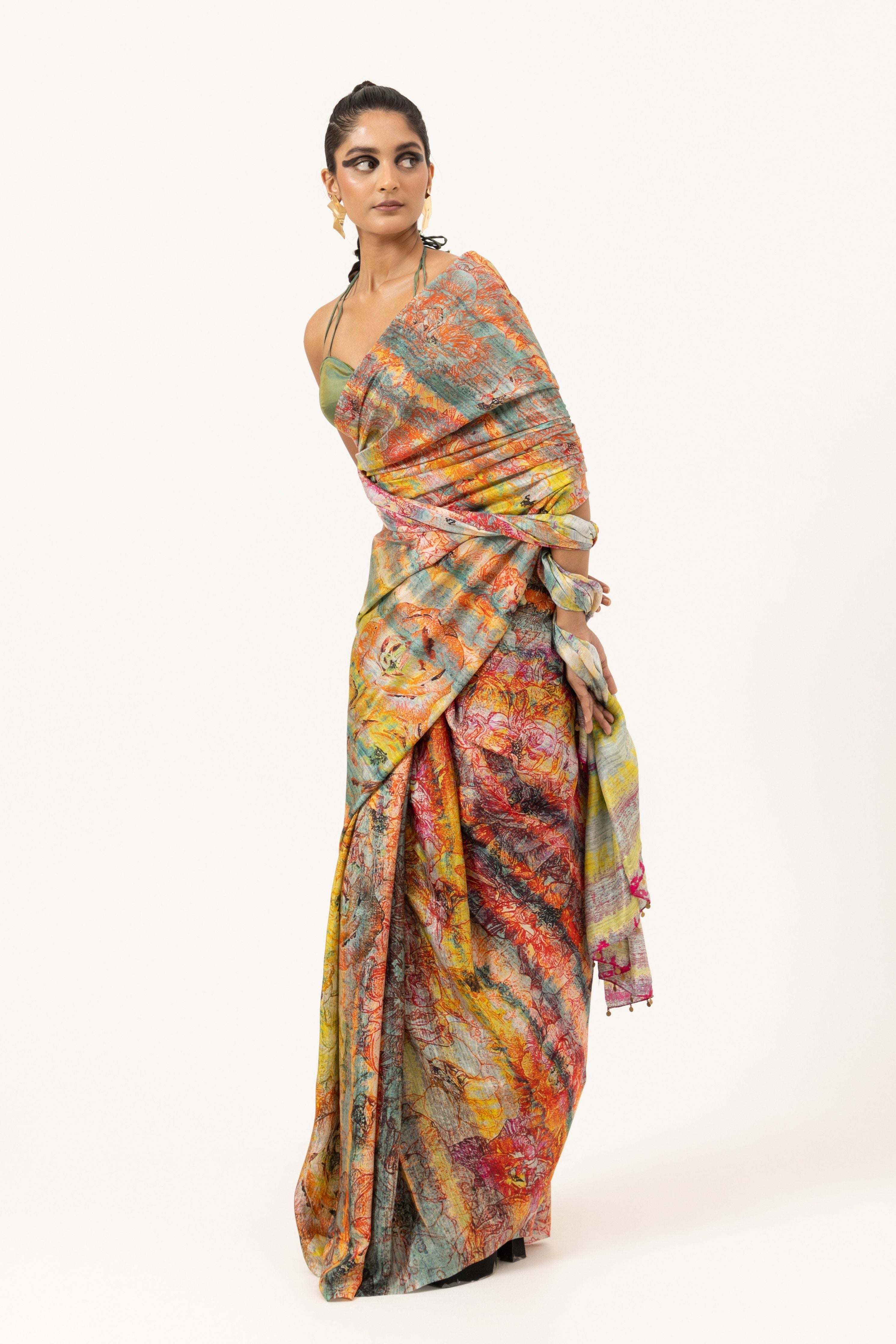 Verdant Symphony Silk Saree