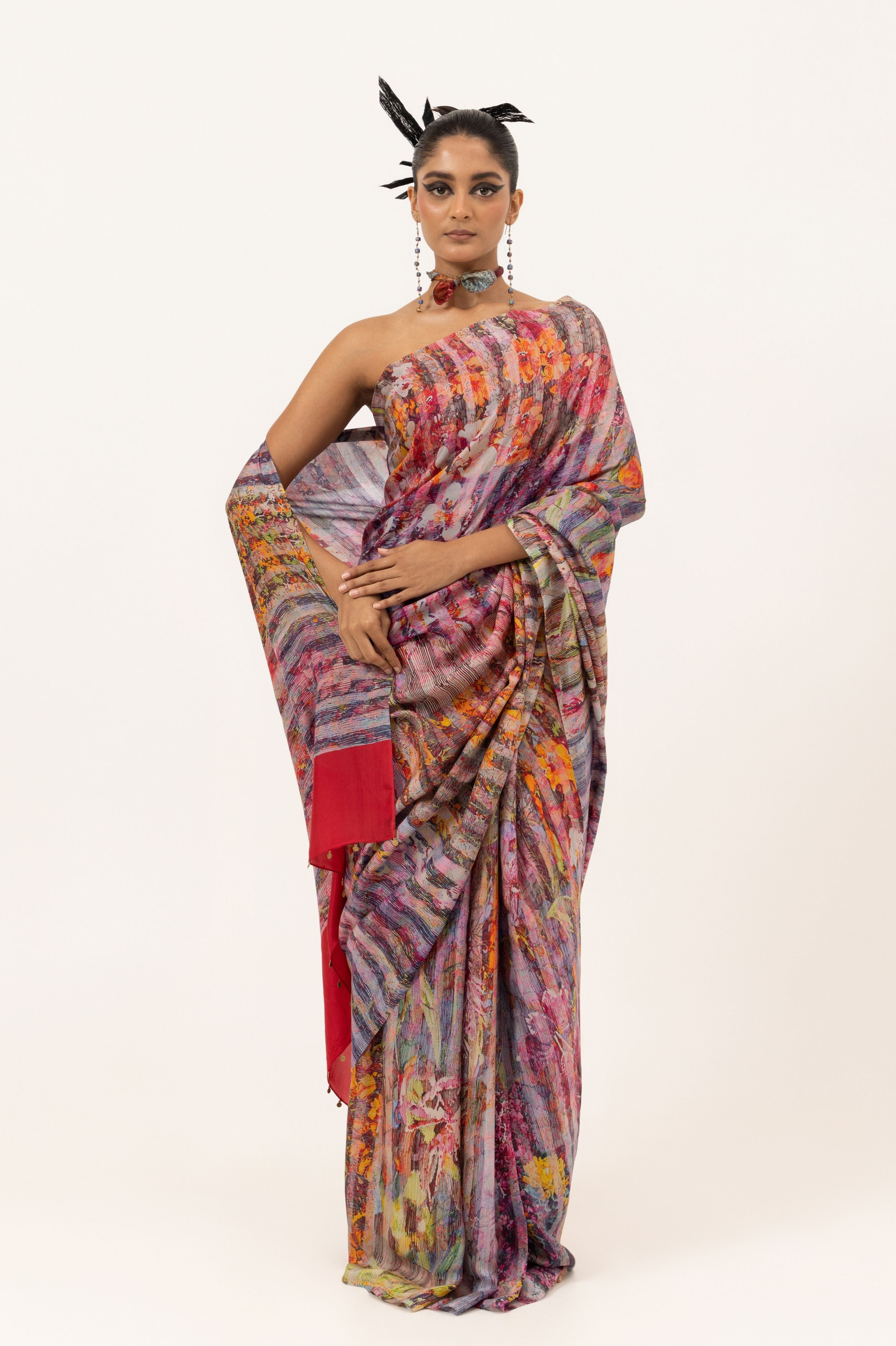Floral Reverie Silk Saree