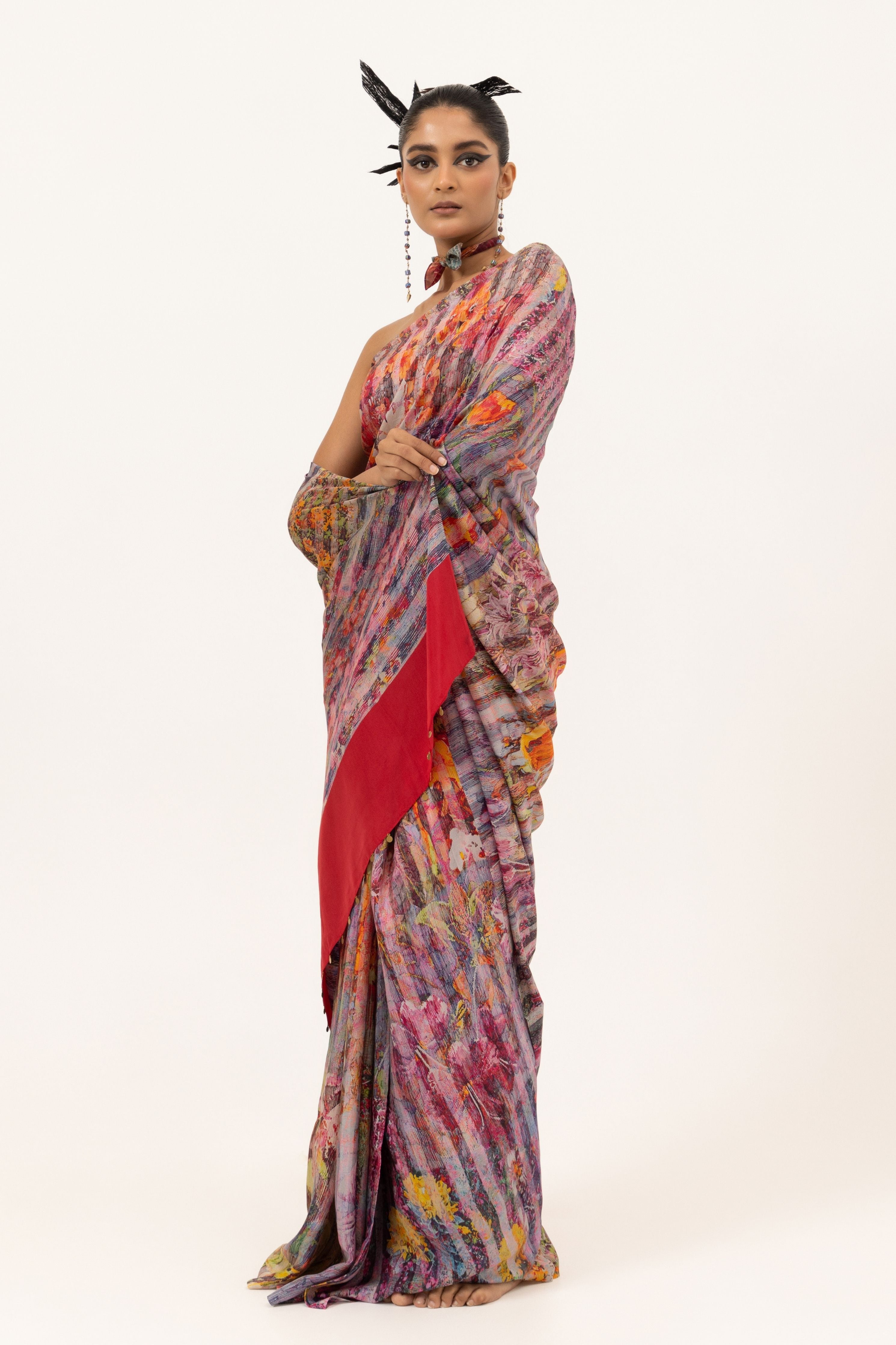 Floral Reverie Silk Saree
