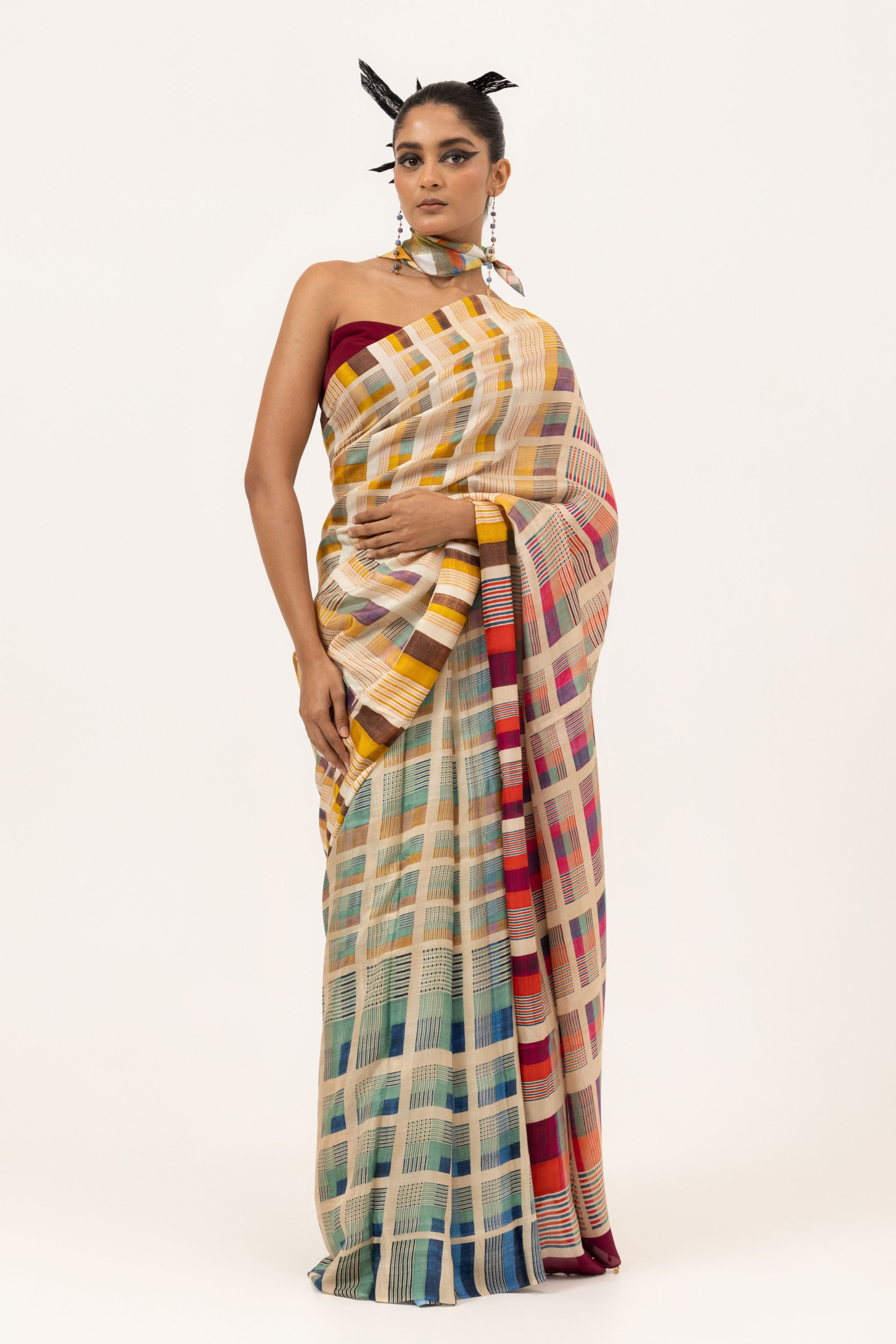 Modern Mosaic Silk Saree