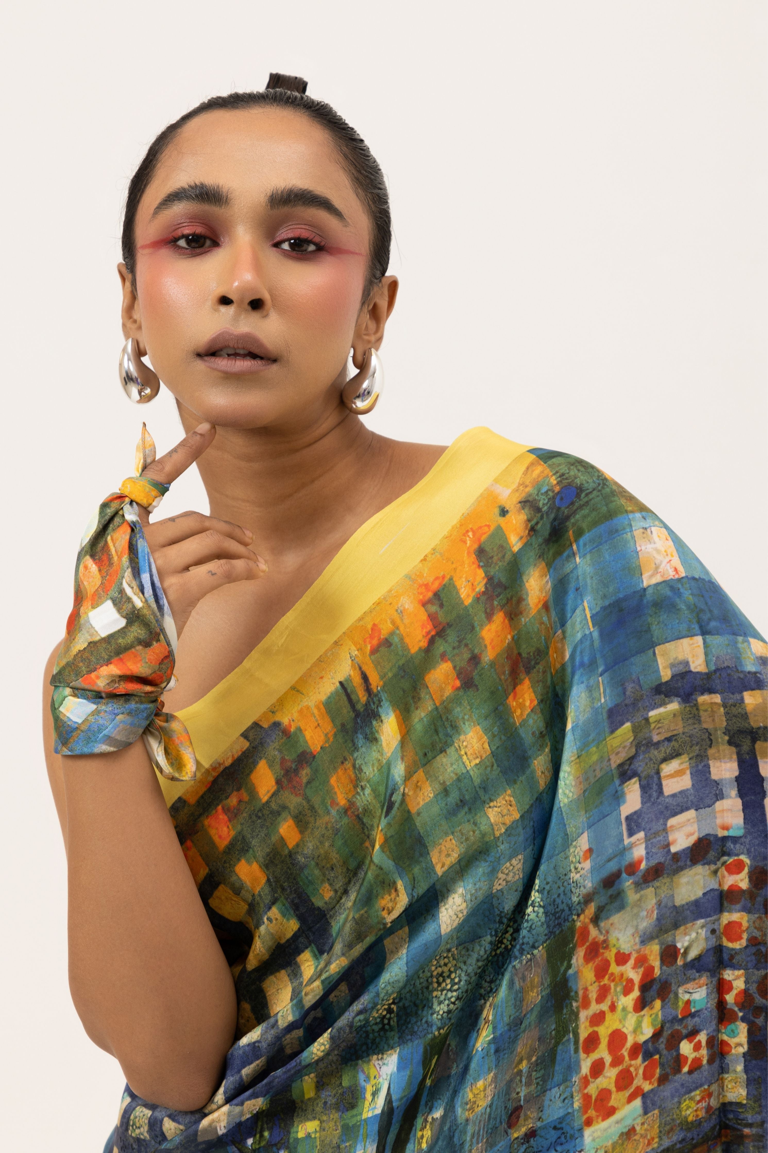 Block & Blend Silk Saree