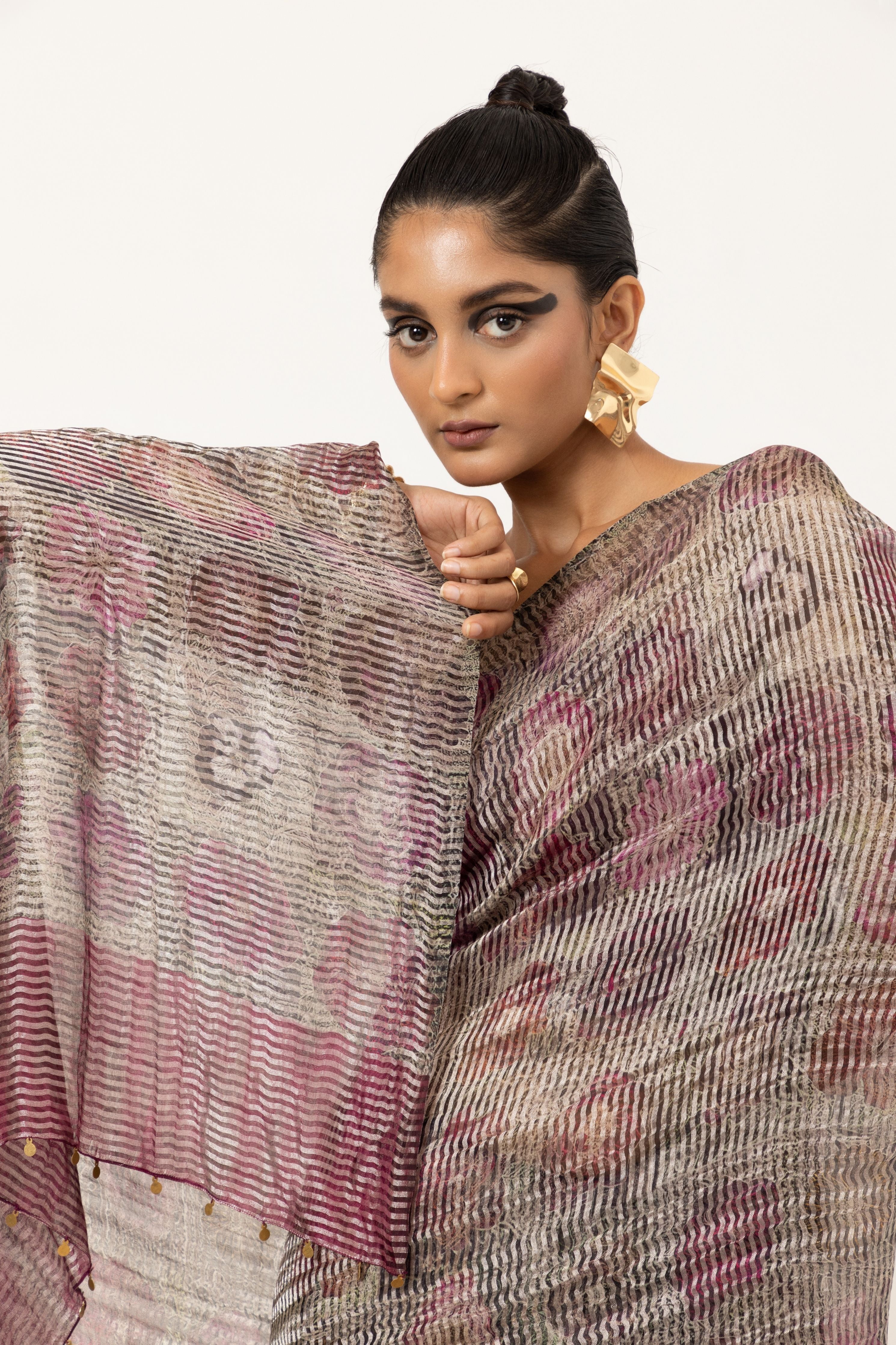 Floral Collage Silk Saree