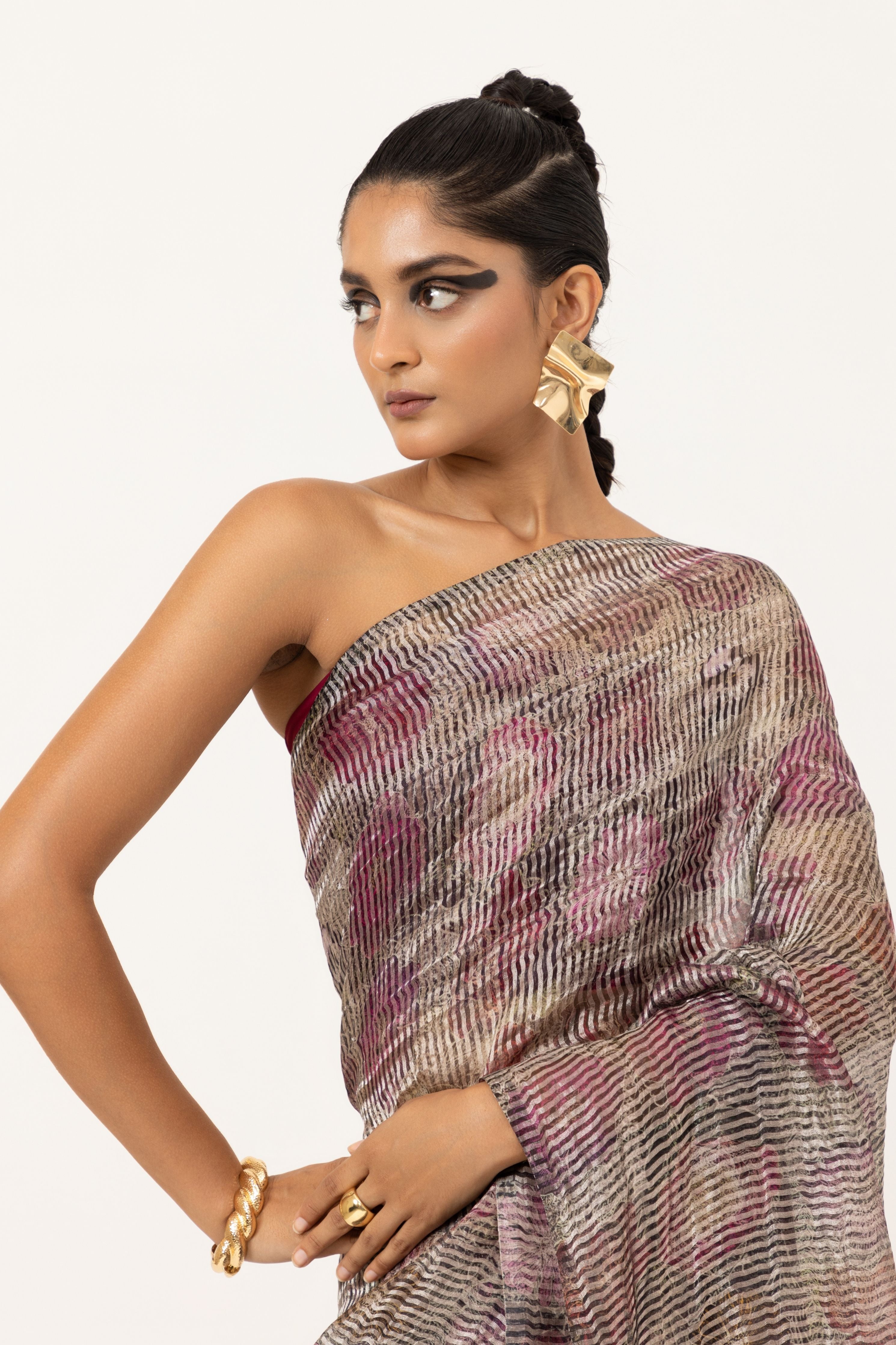 Floral Collage Silk Saree