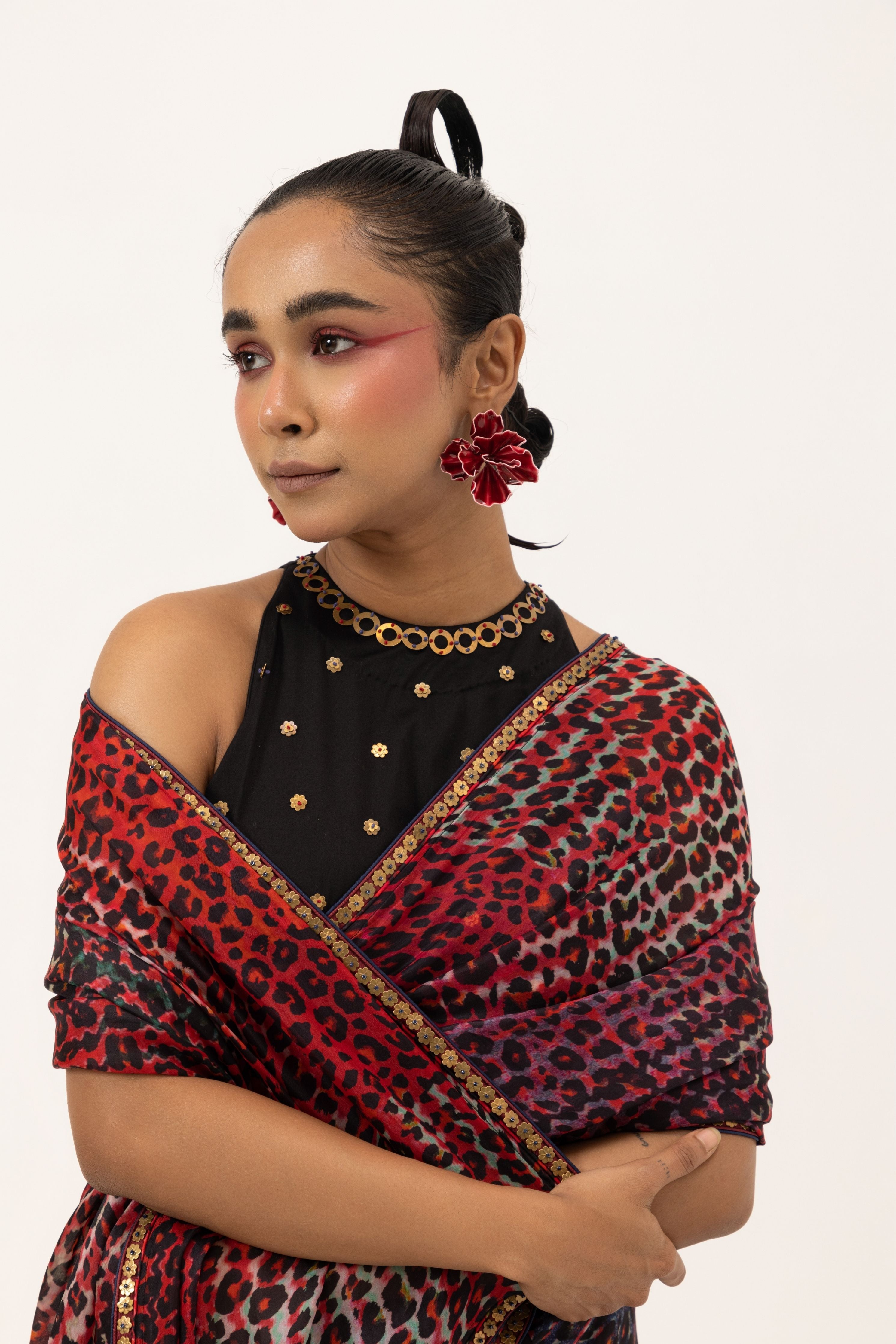 Leopard Luxe Silk Saree