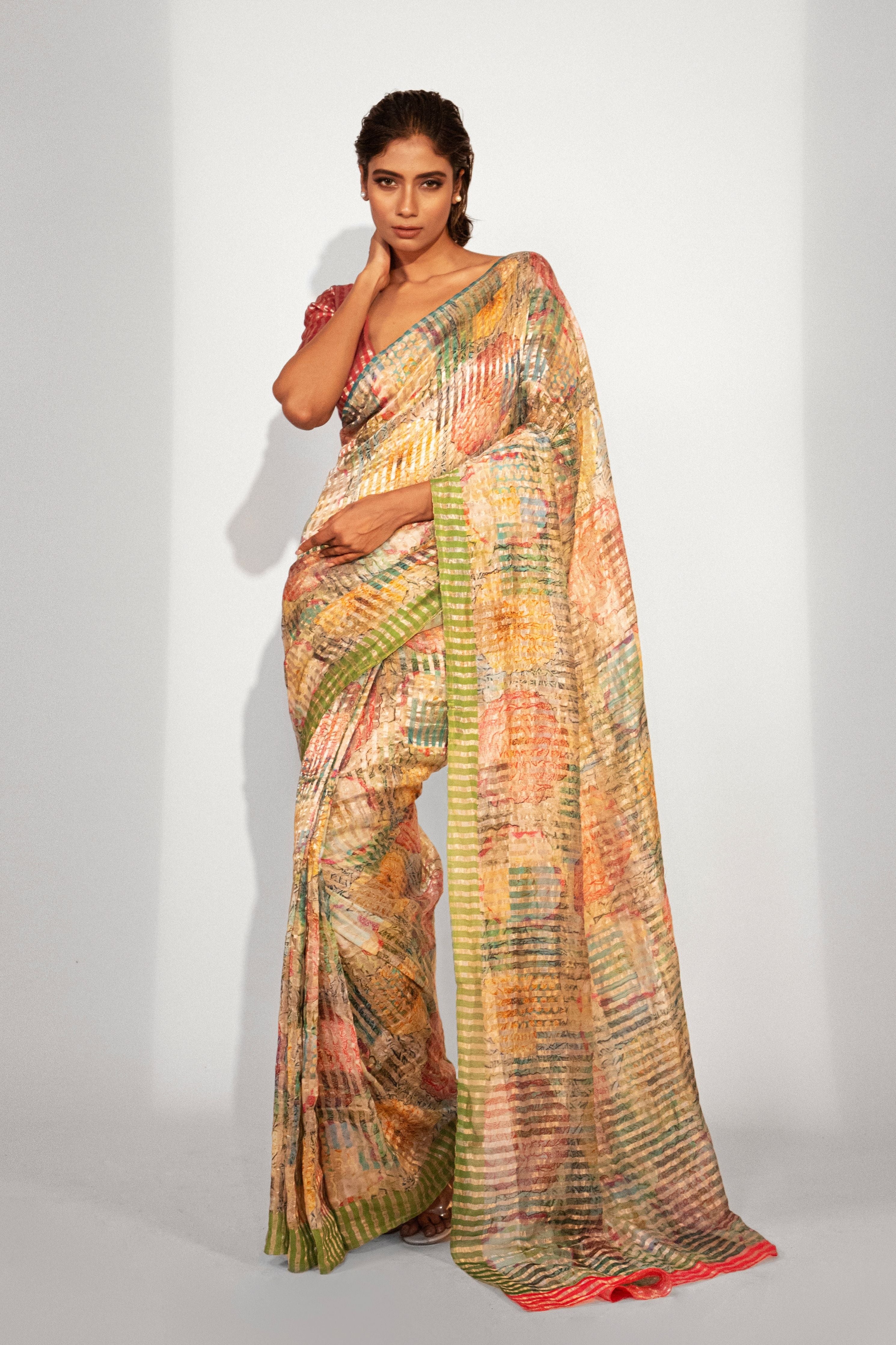 Celestial Bloom Silk Saree