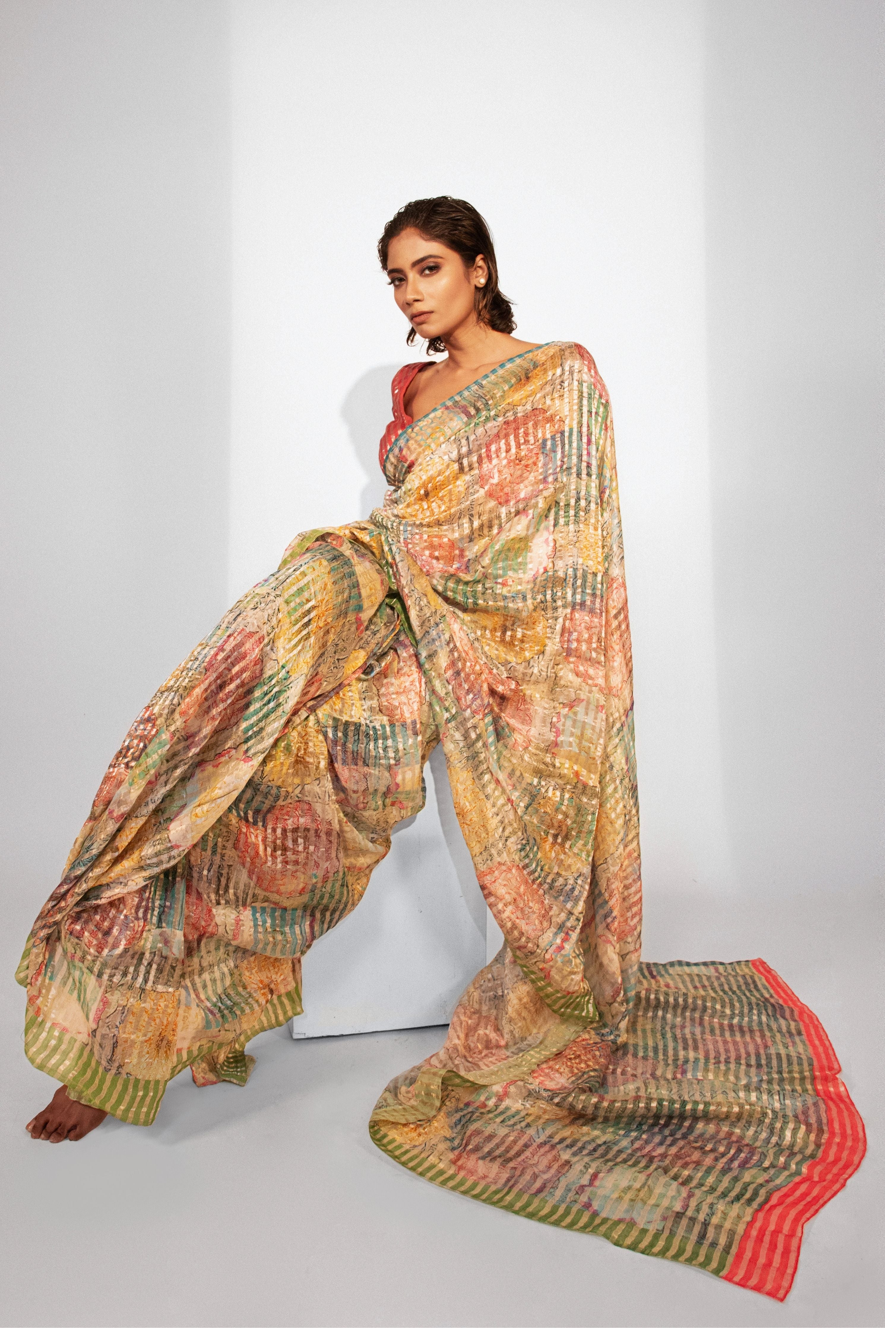 Celestial Bloom Silk Saree