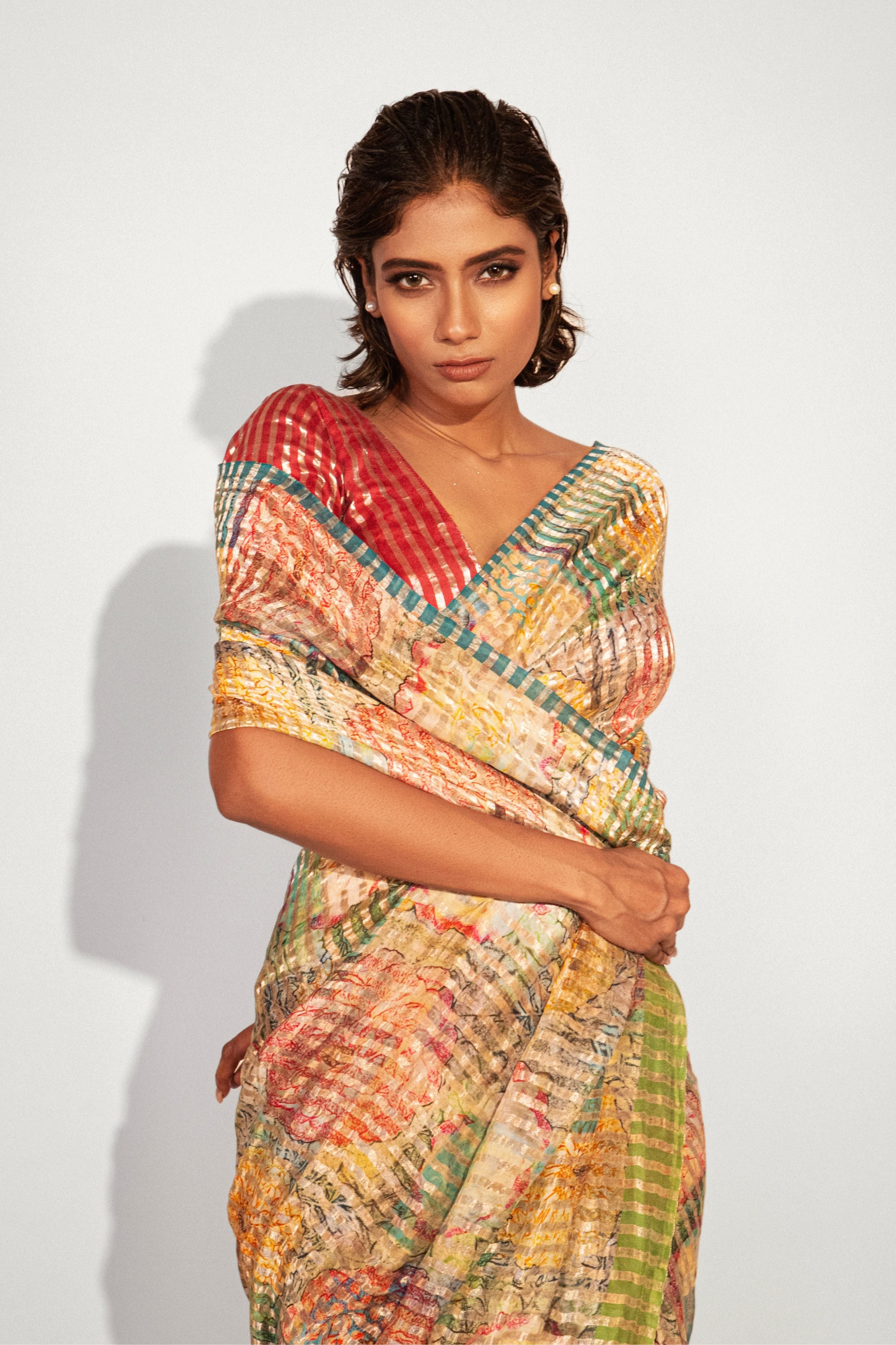 Celestial Bloom Silk Saree