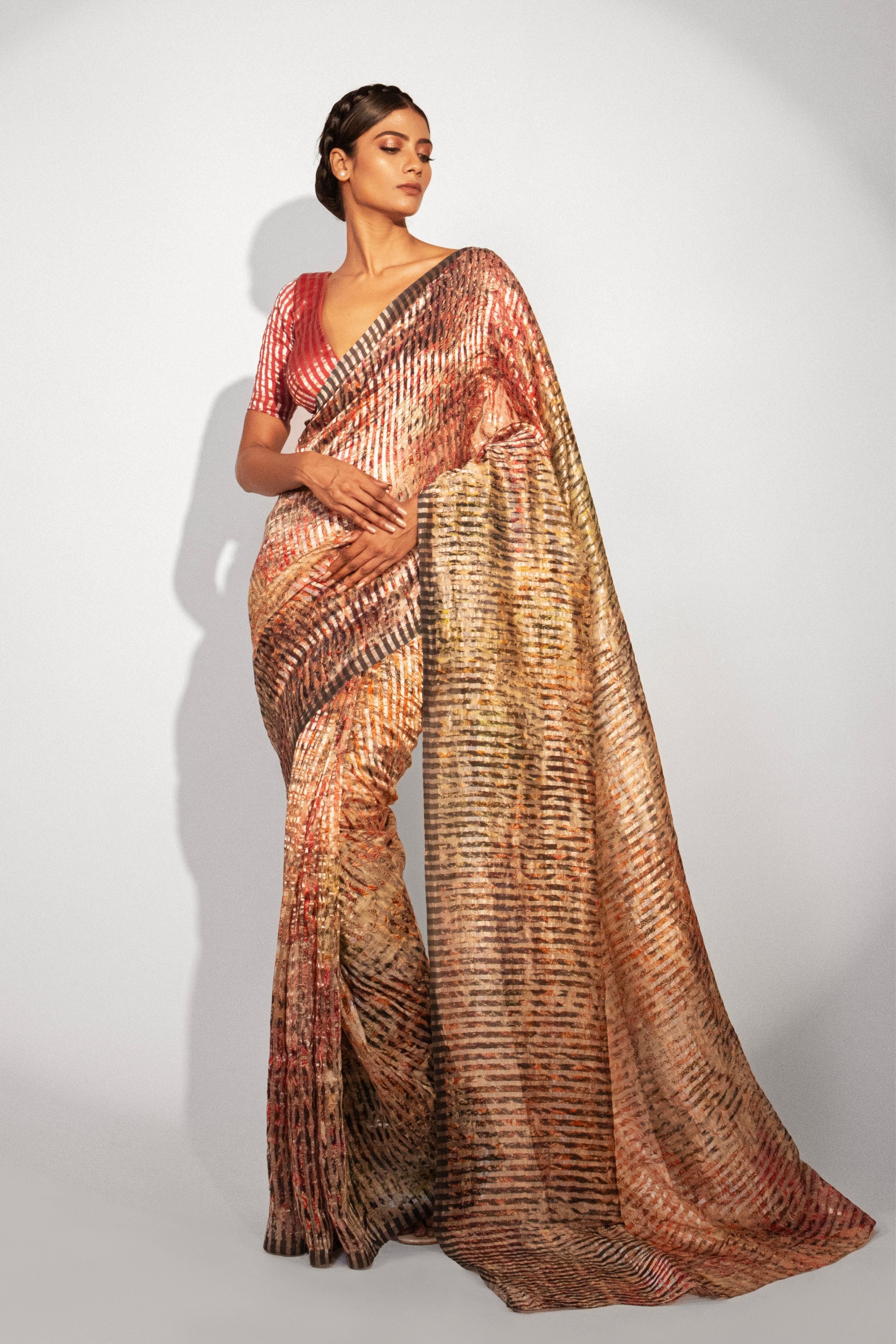 Blossom Mirage Floral Silk Saree