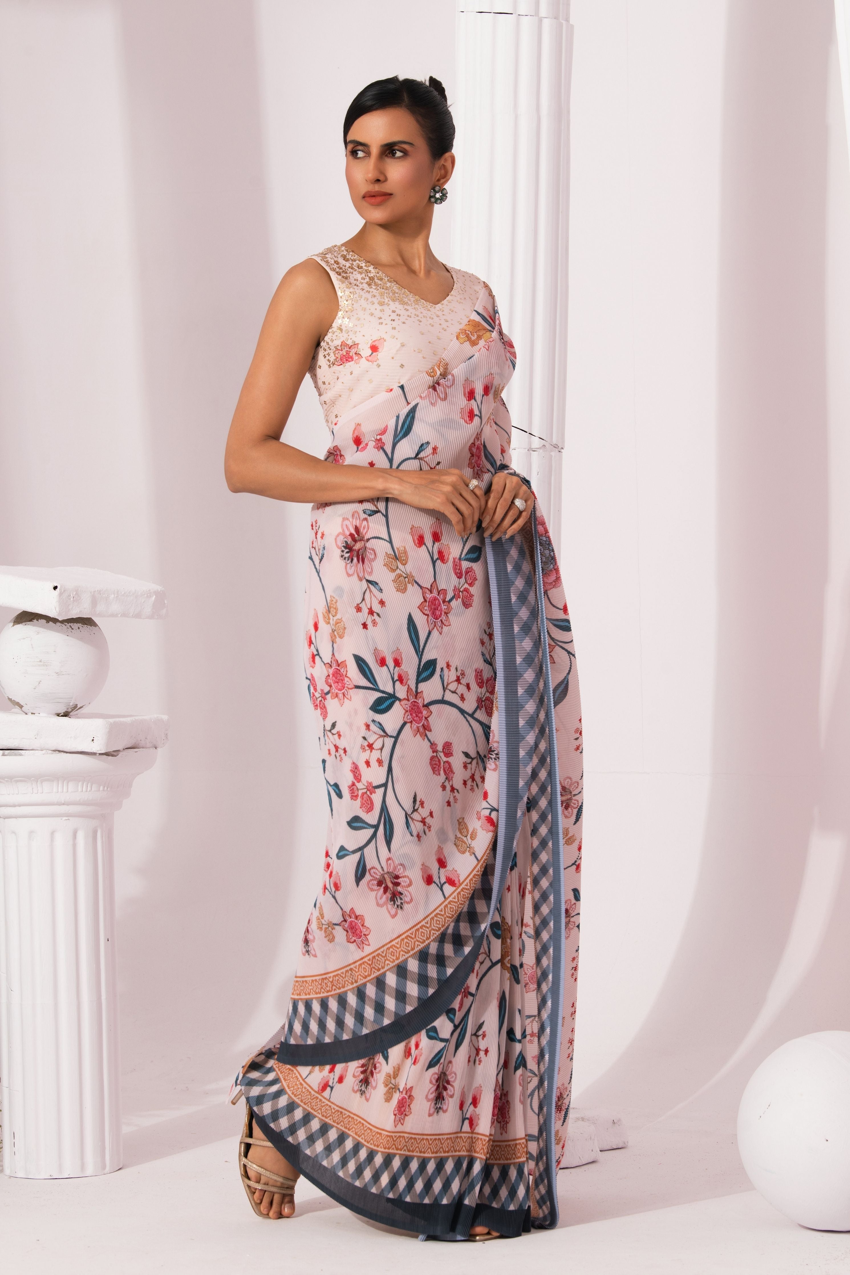 Checks &Whimsy Pre-Draped Saree