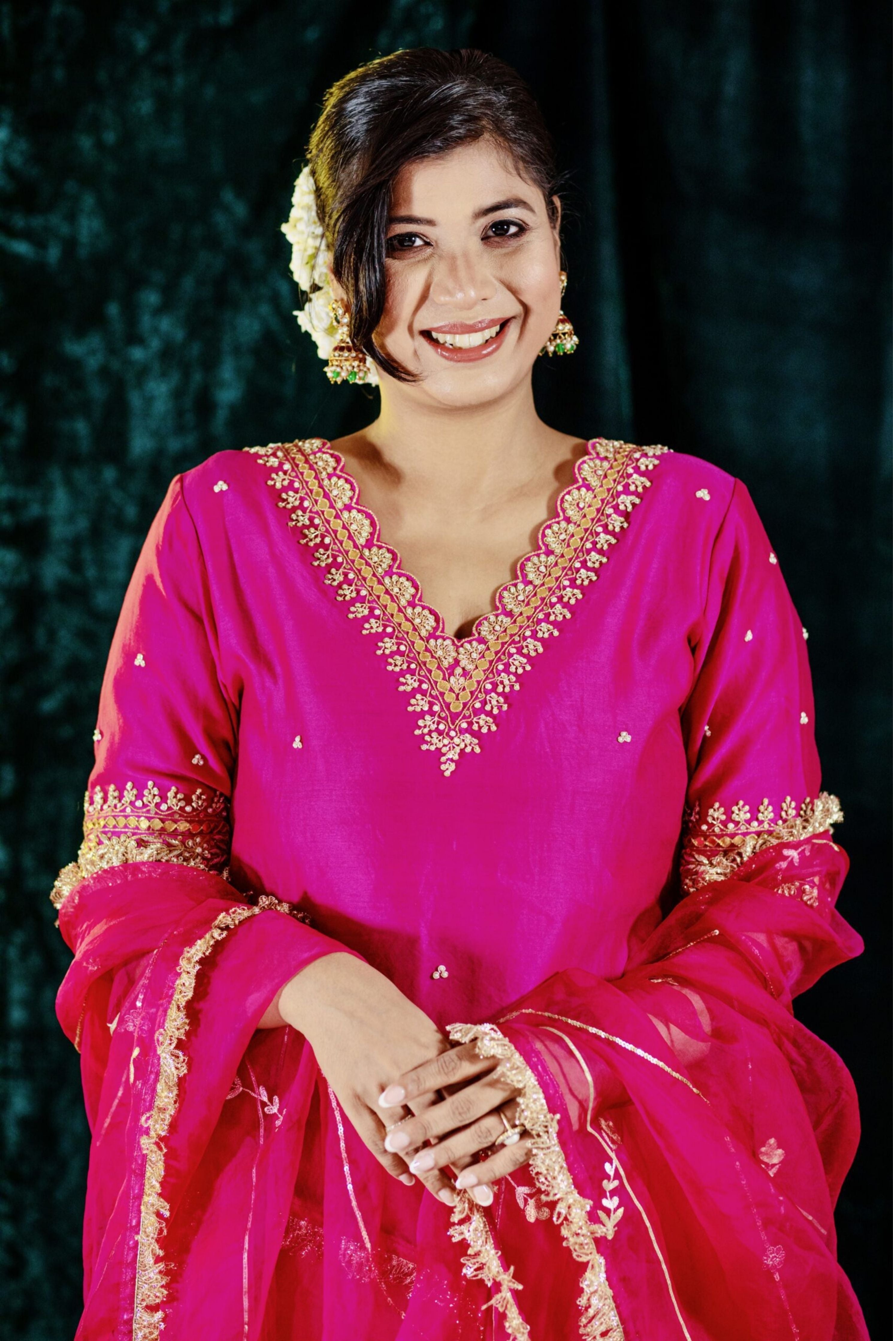 Fuchsia Gotta Patti Kurta set