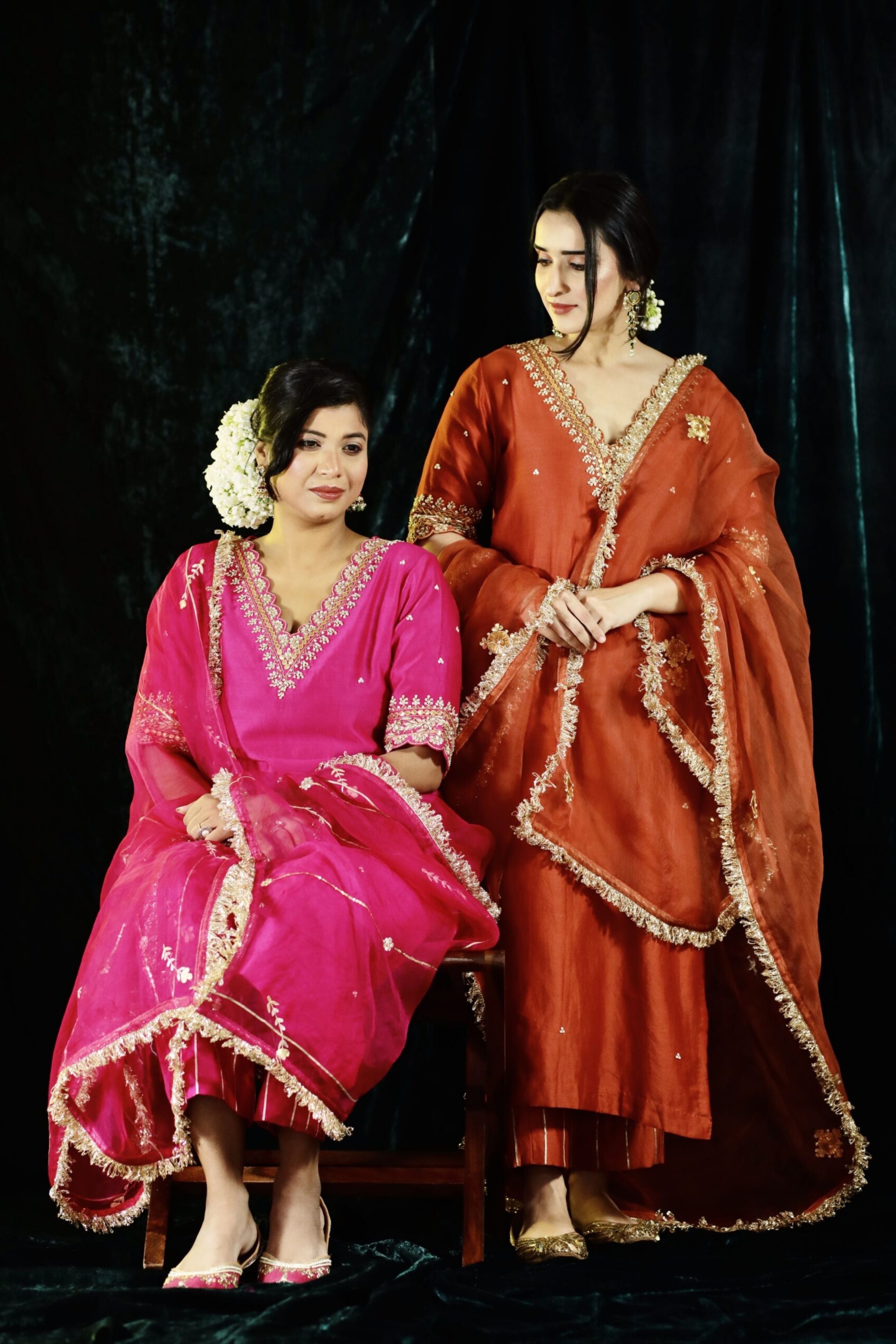 Fuchsia Gotta Patti Kurta set