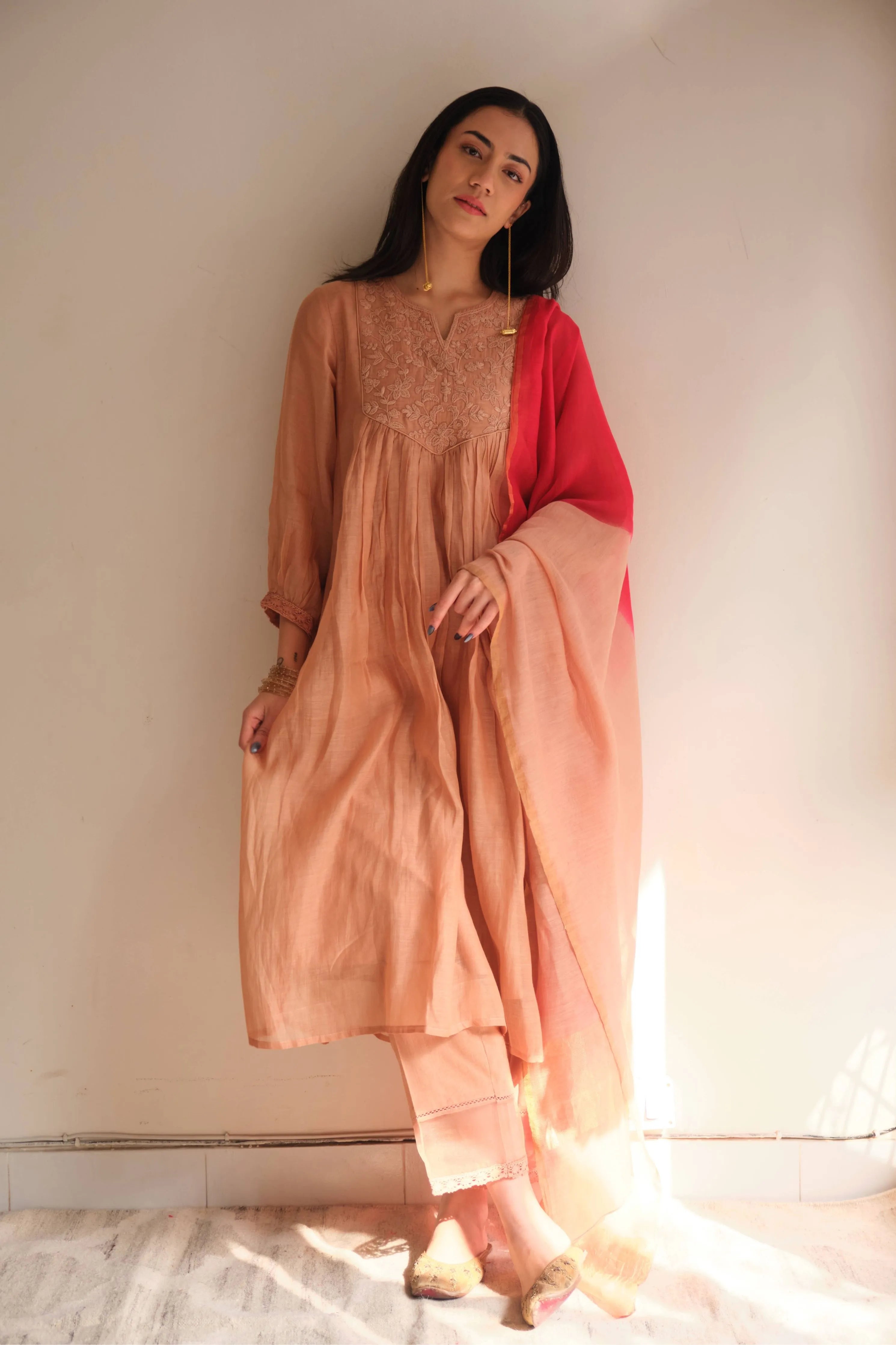 Salmon Kurta Set