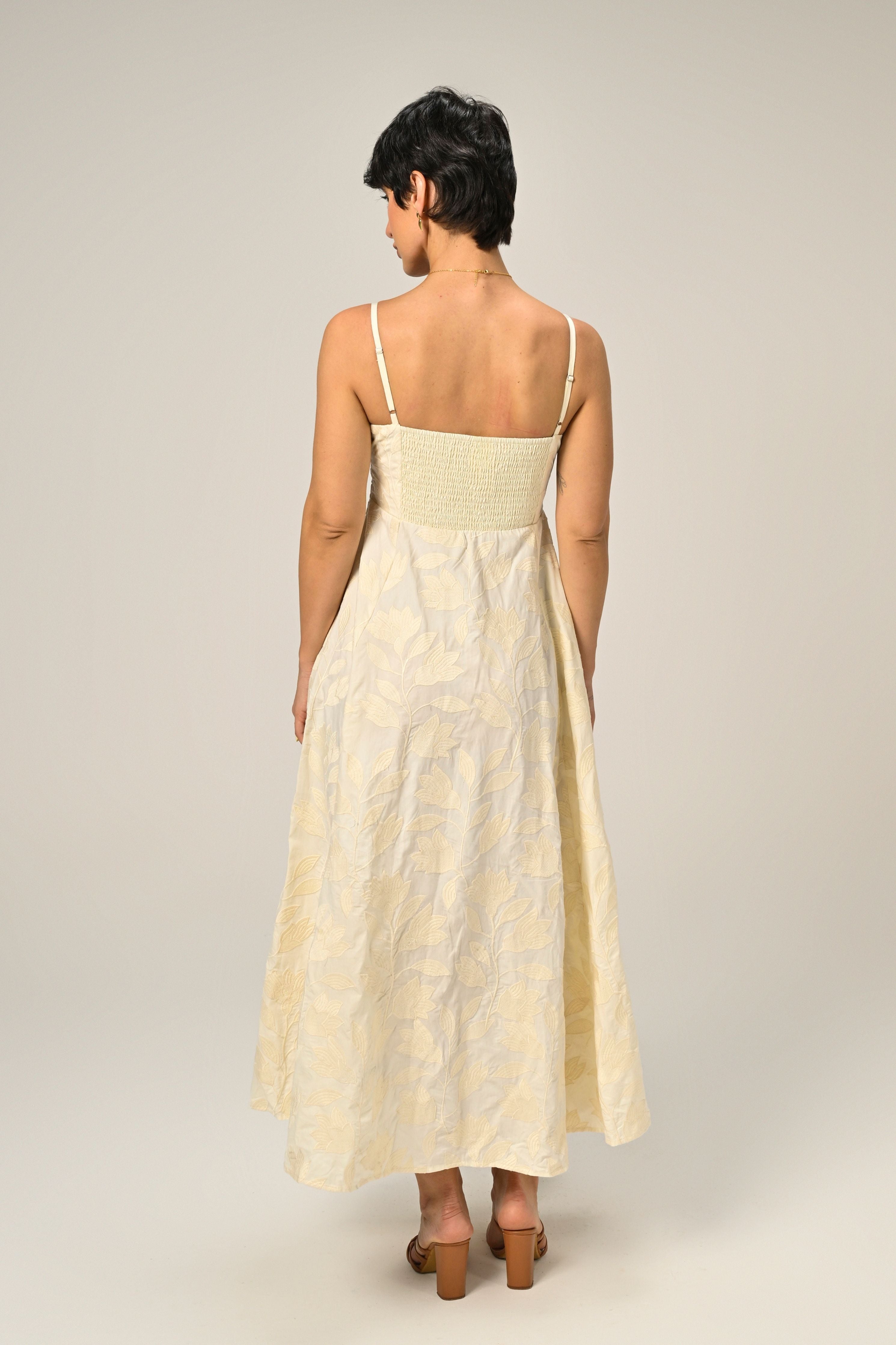 Moonflower Embroidered Flare Maxi