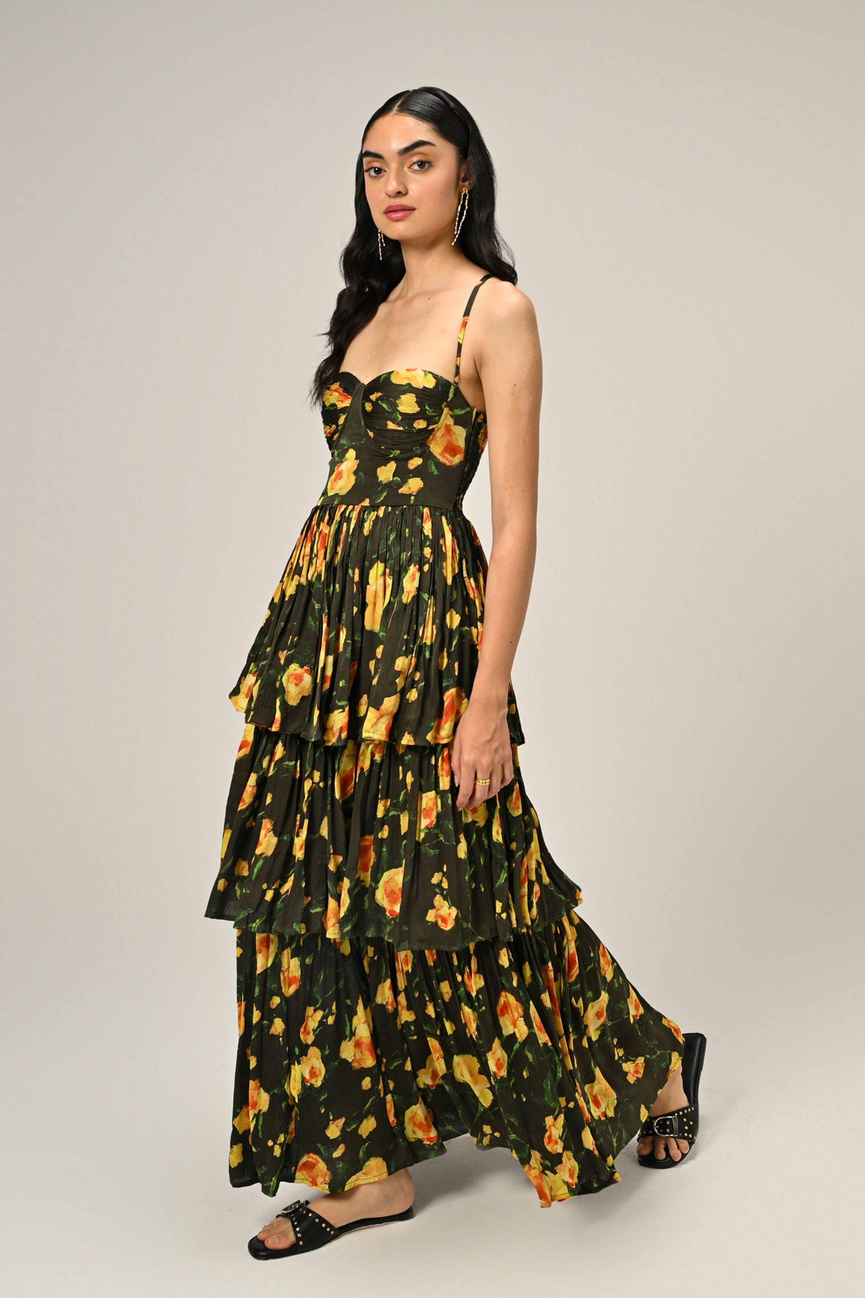 Golden Poppy Tiered Dress
