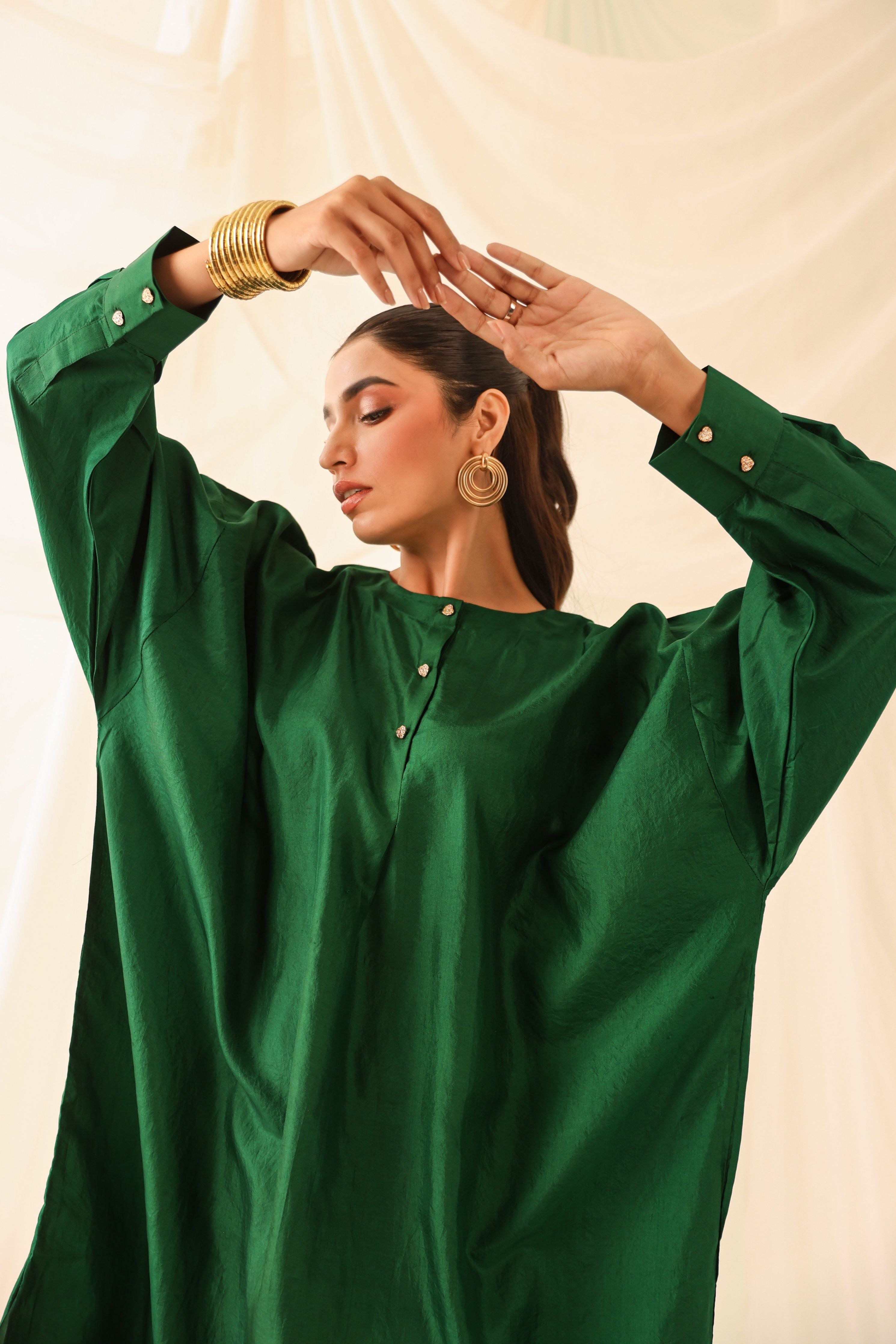 Green Silk Co-Ord Set