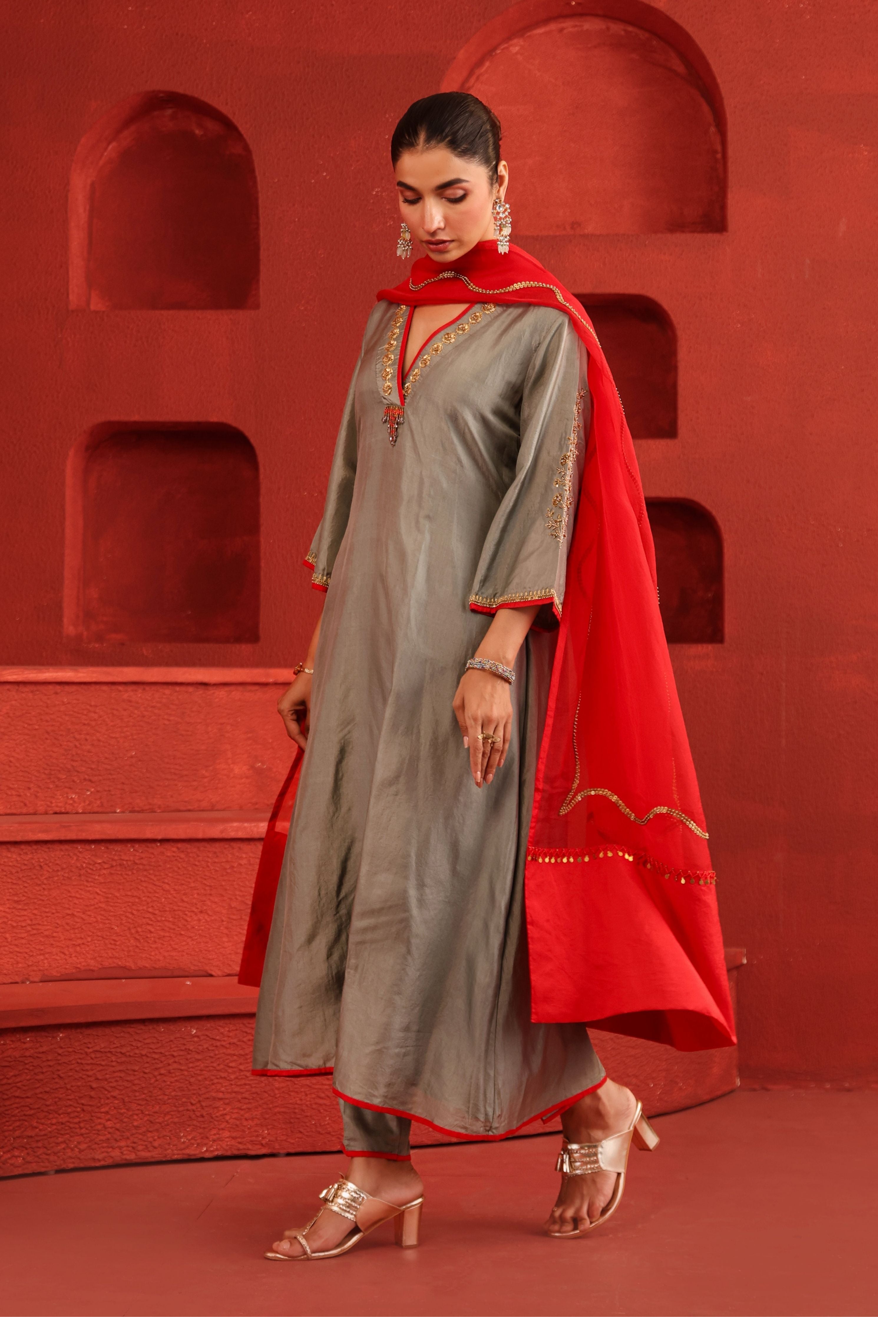 Slate Blue Kurta Set