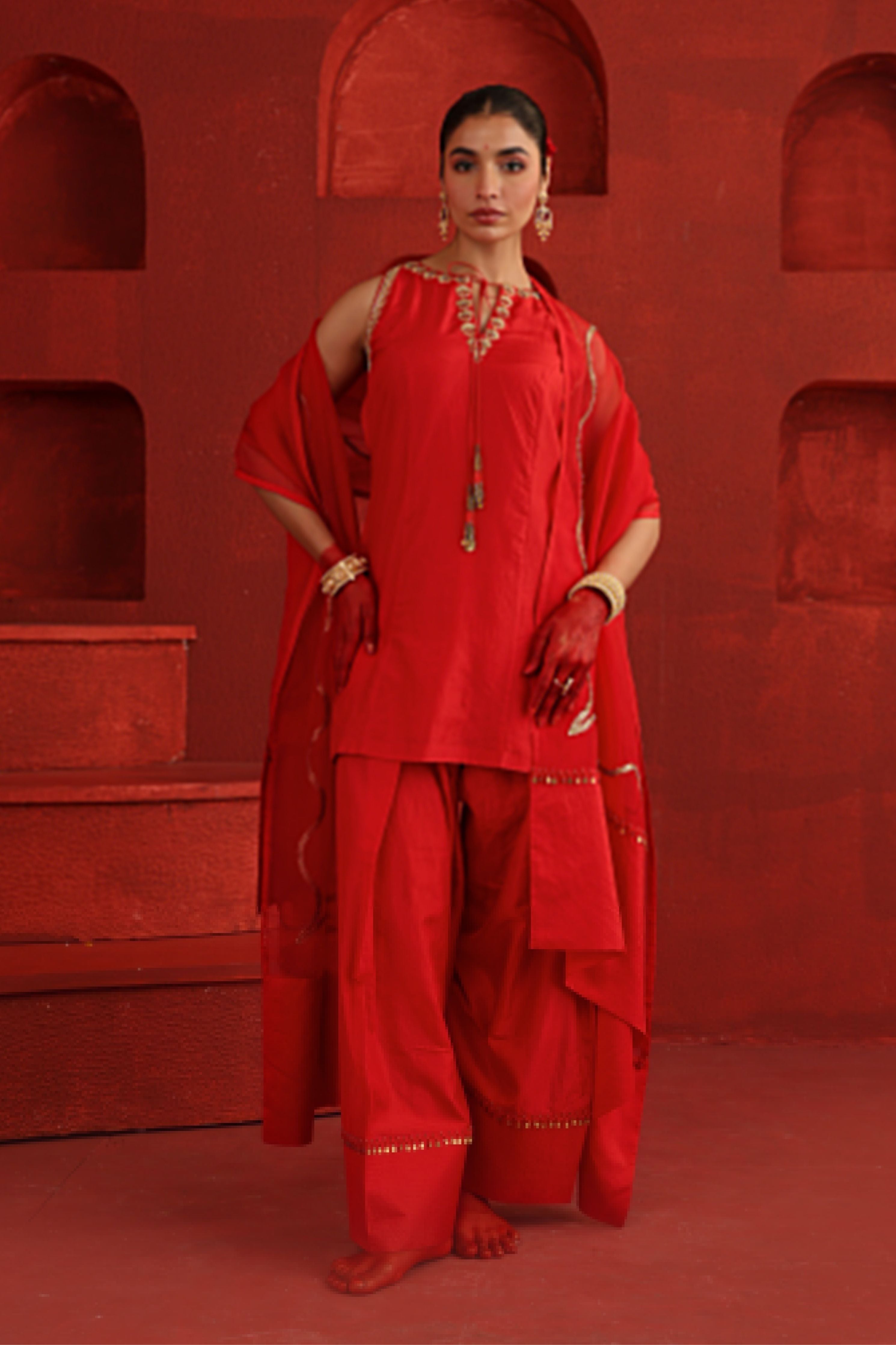 Red Kurta Set