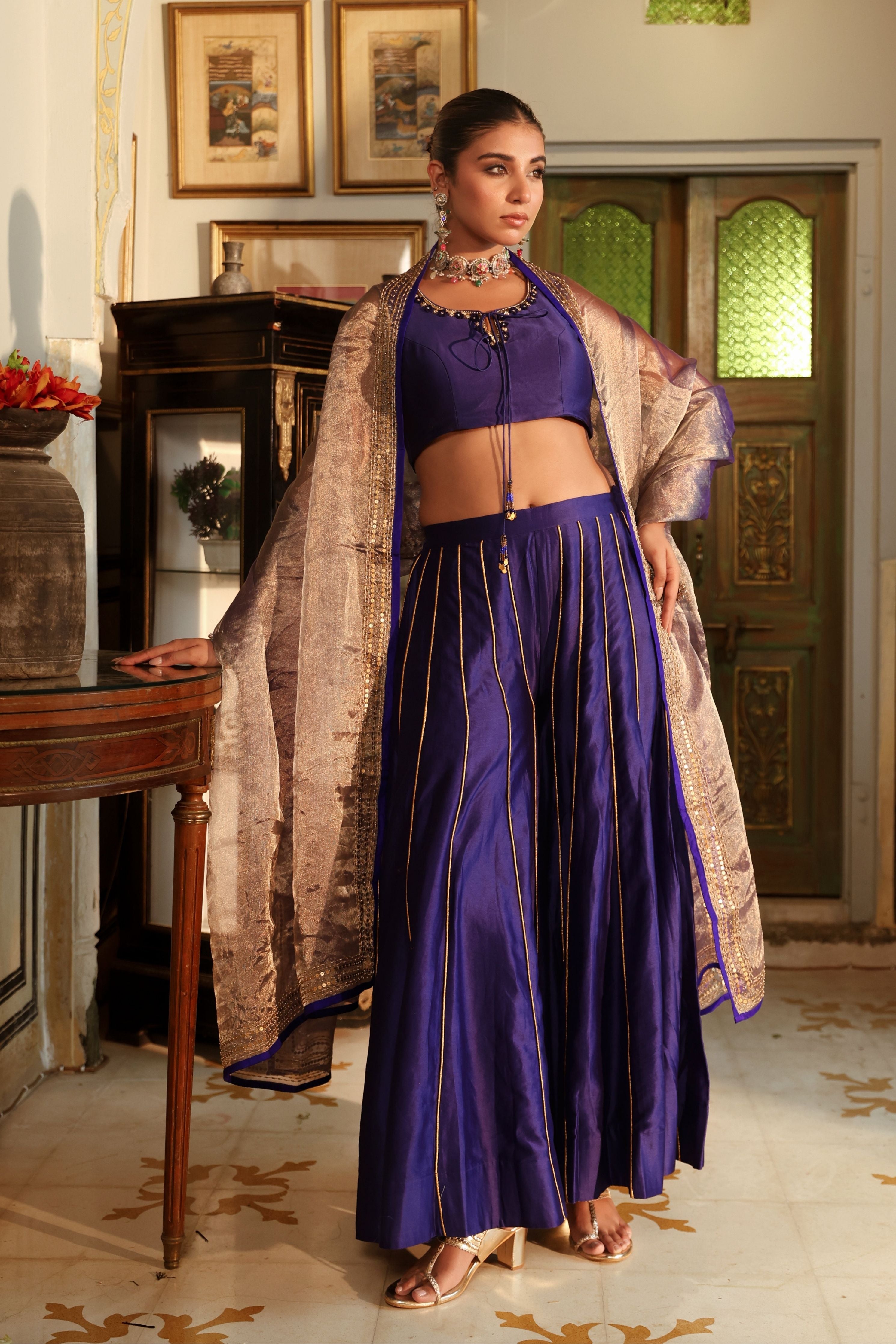 Jamuni Neel Sharara Set