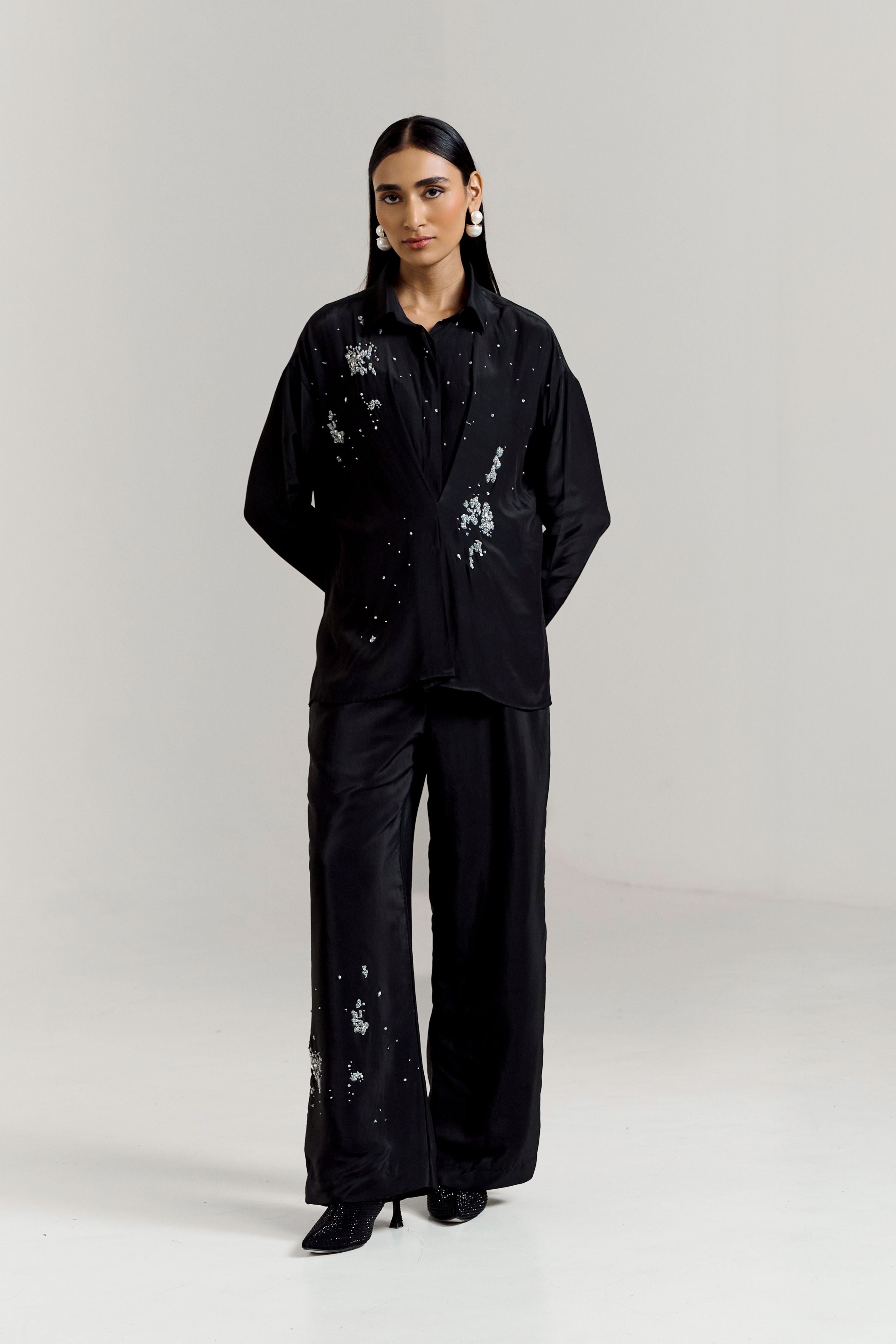 Black Scatter Shirt Coord