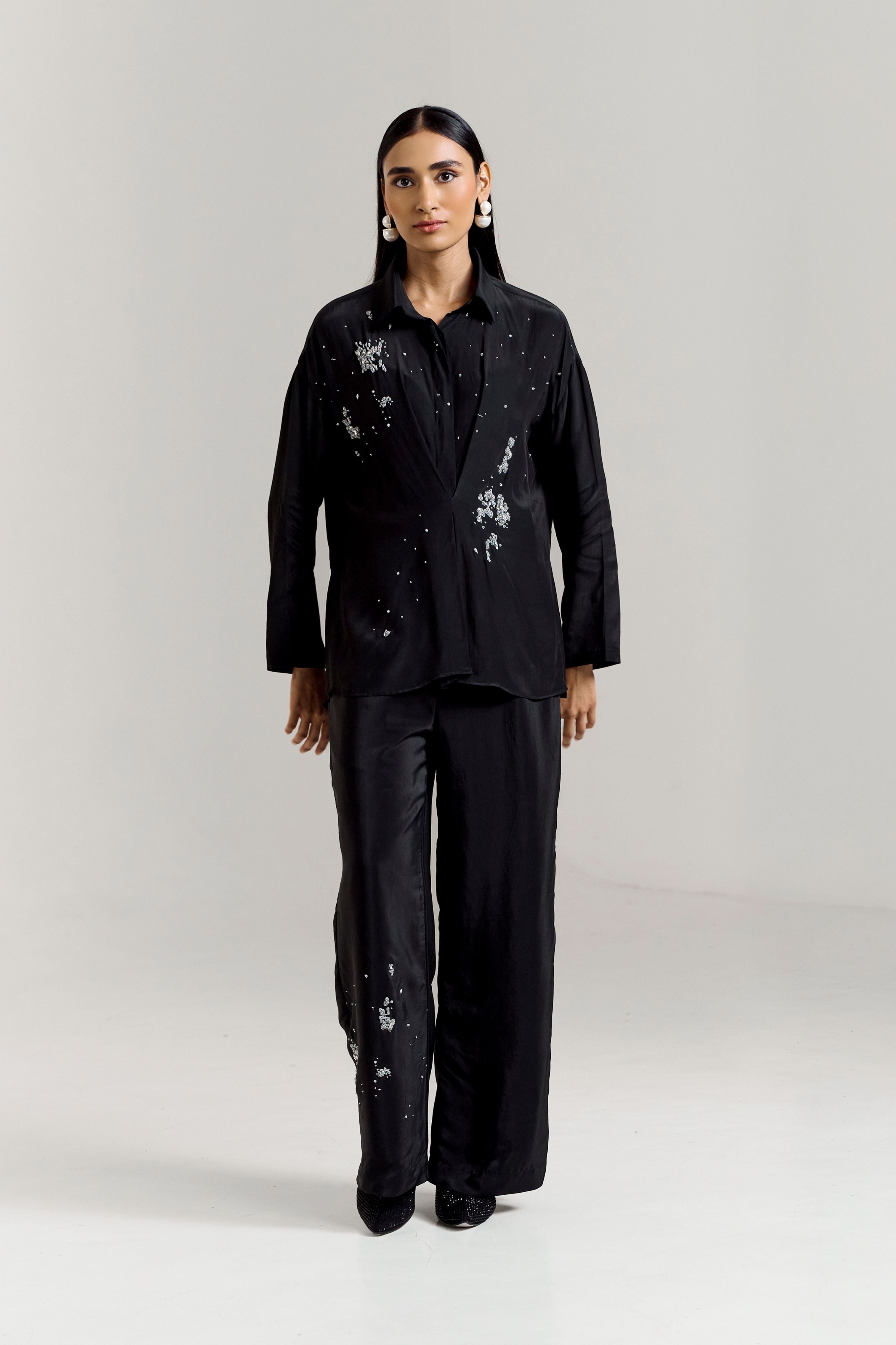 Black Scatter Shirt Coord