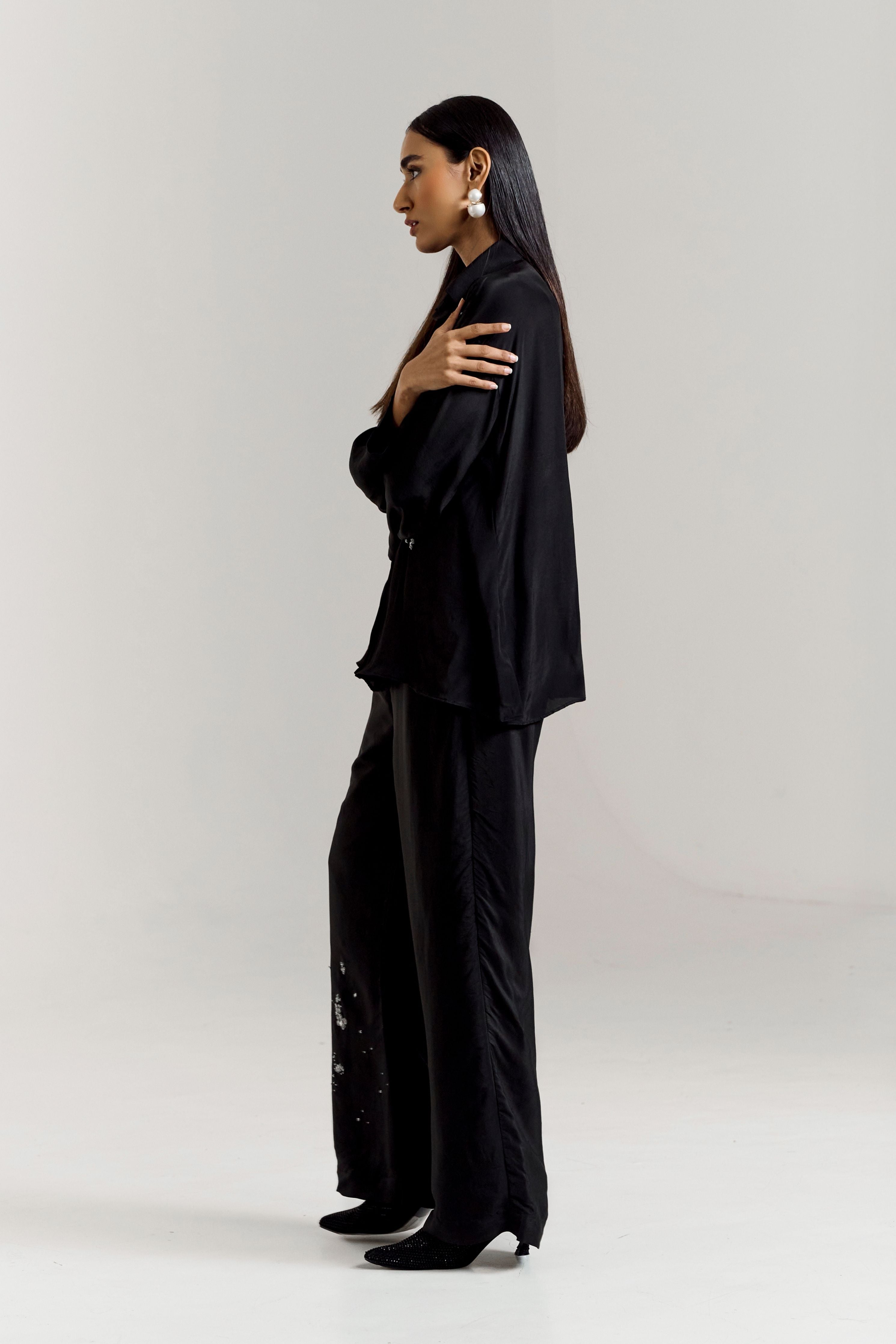 Black Scatter Shirt Coord