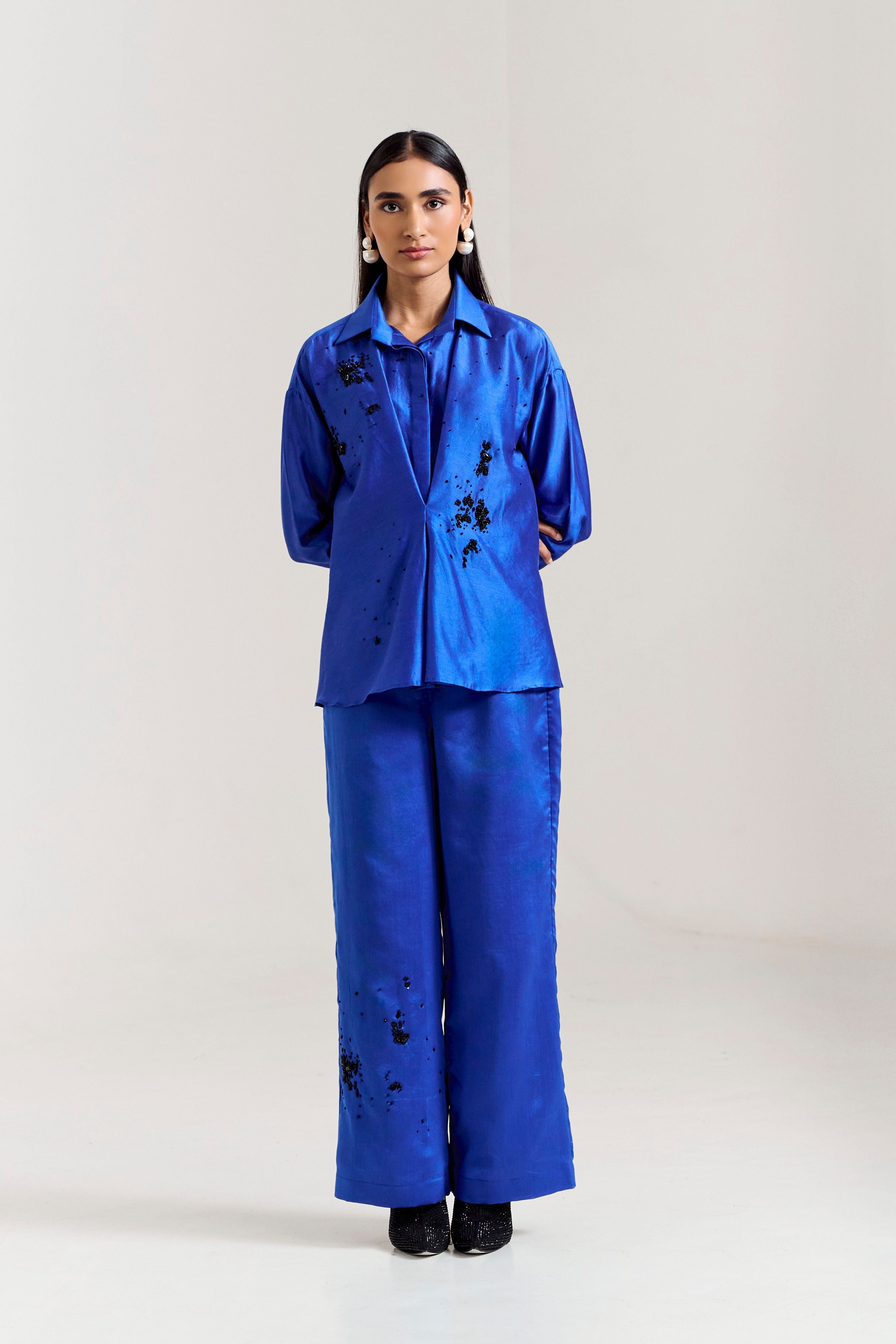 Blue Scatter Shirt Coord