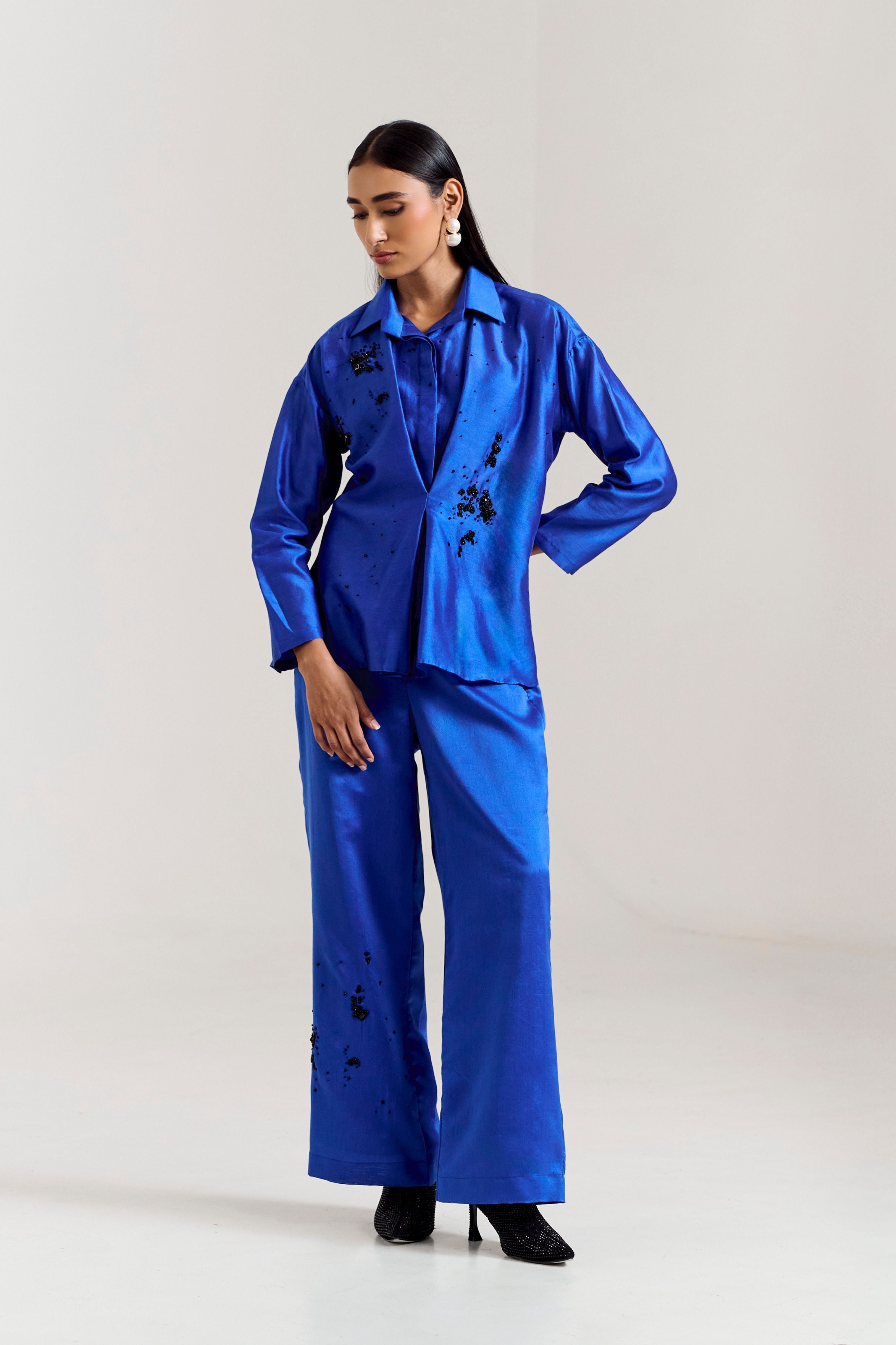 Blue Scatter Shirt Coord