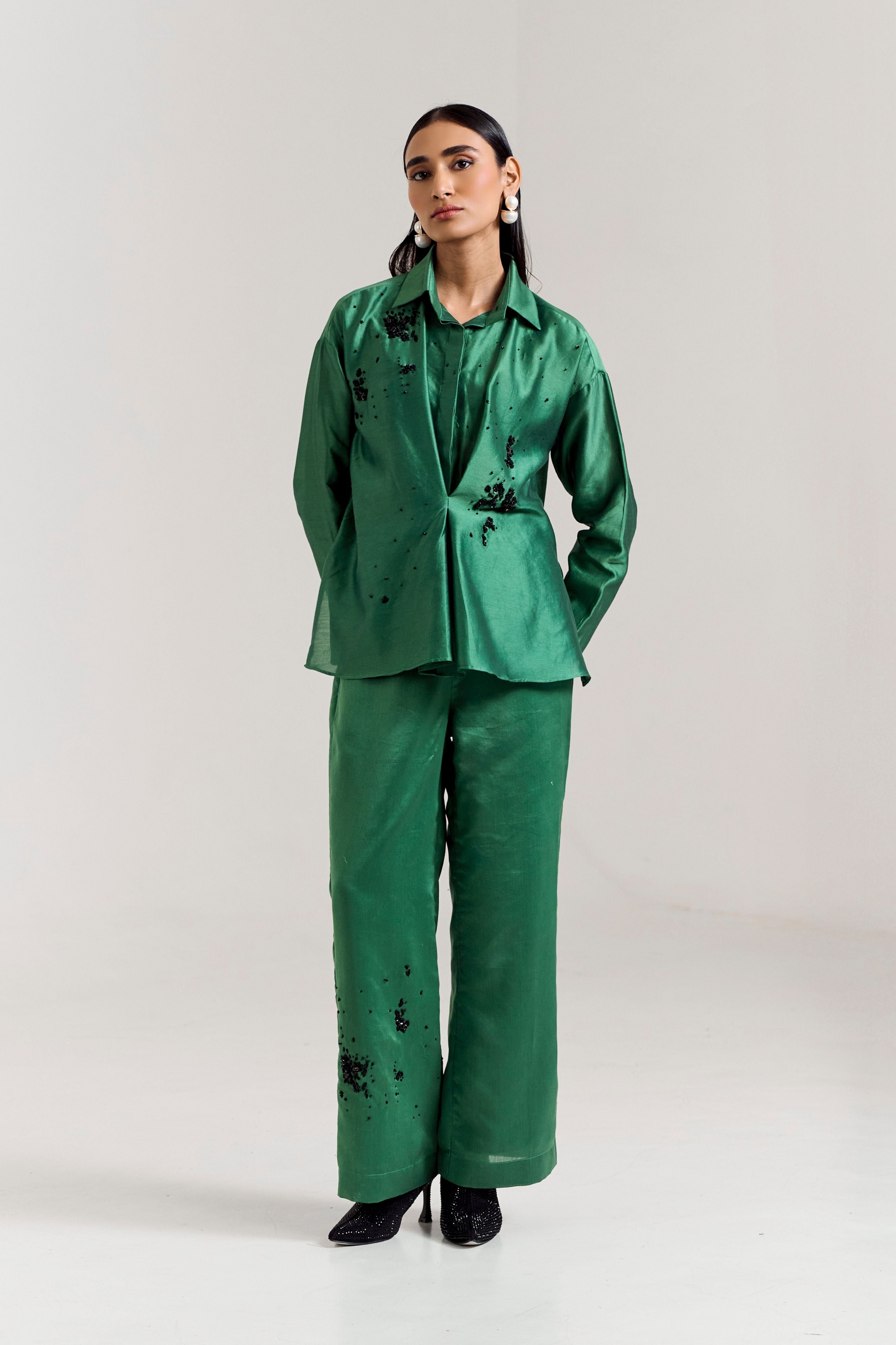 Green Scatter Shirt Coord