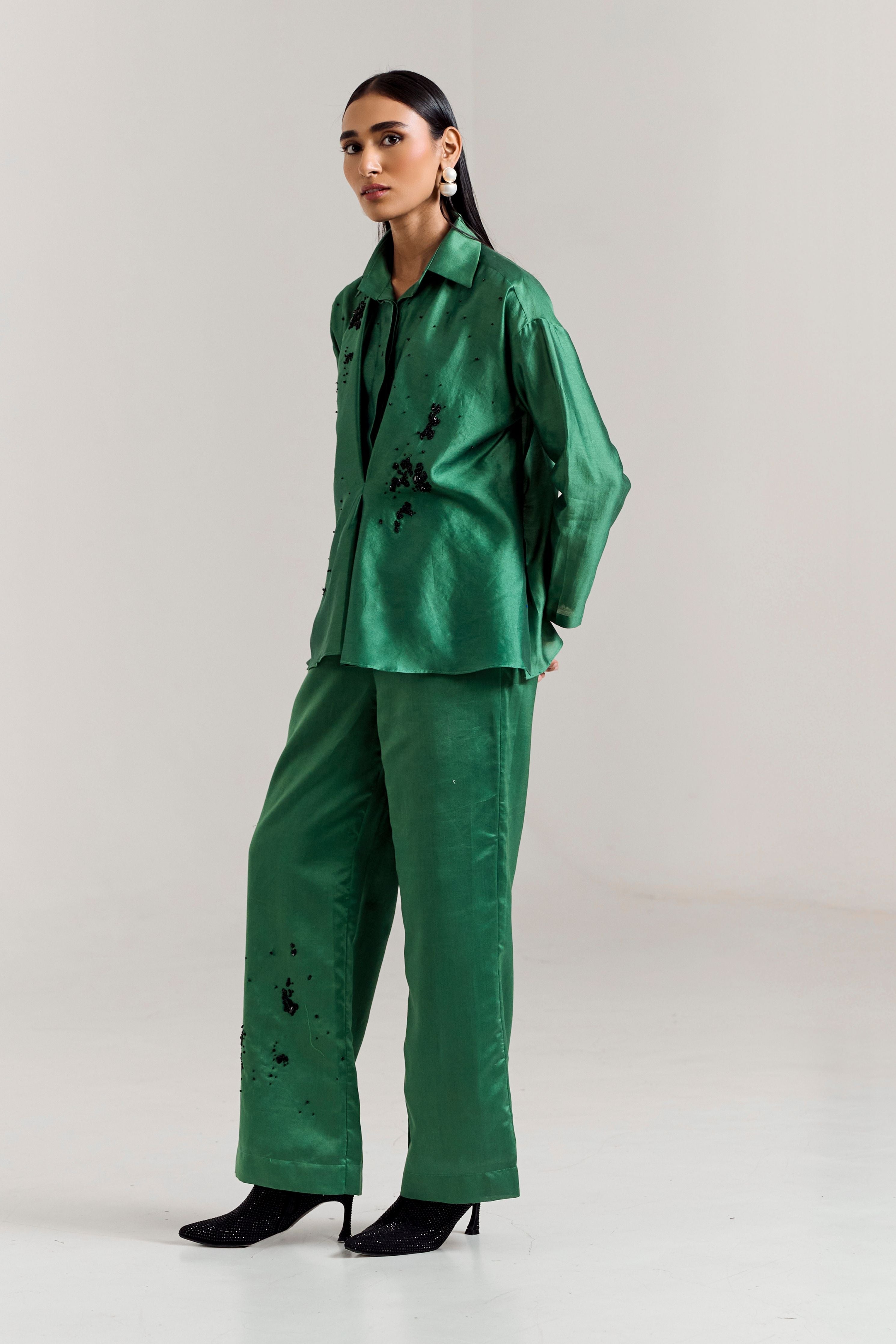 Green Scatter Shirt Coord