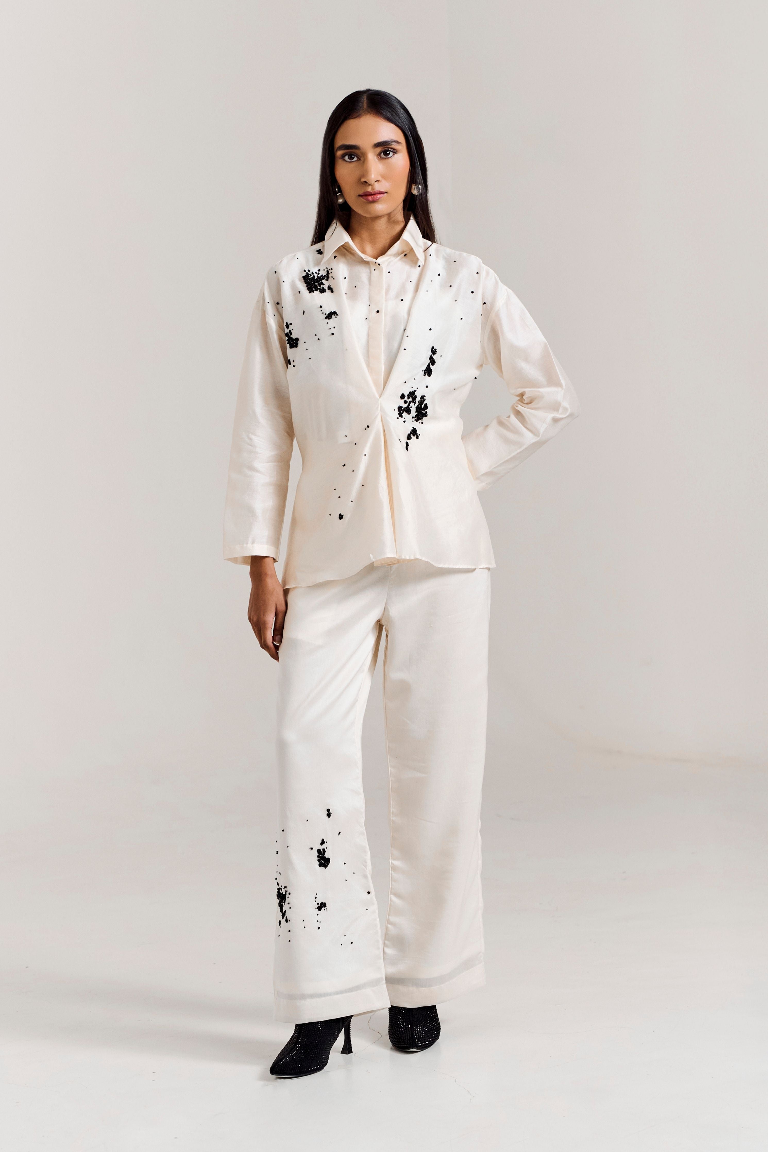 White Scatter Shirt Coord
