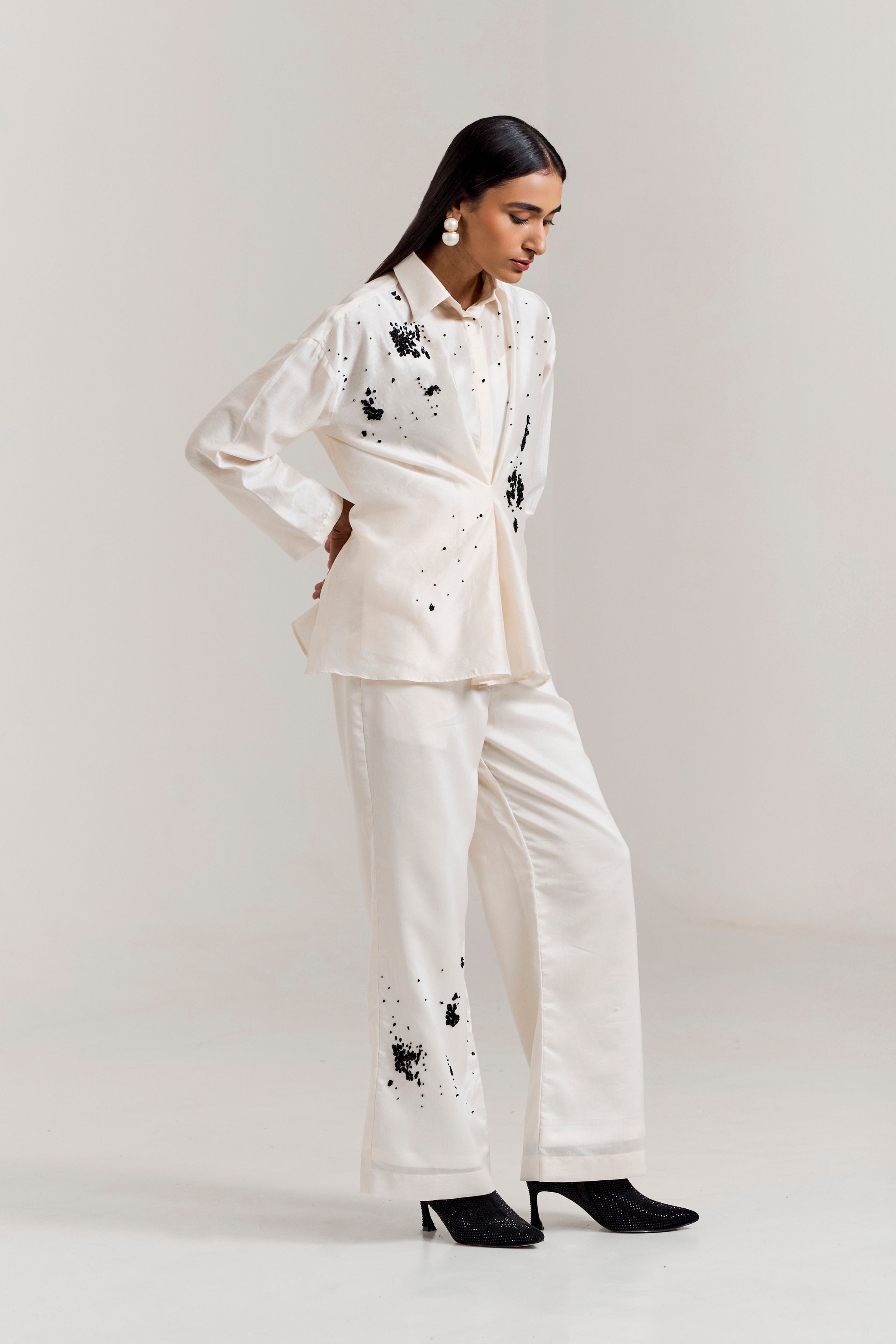 White Scatter Shirt Coord