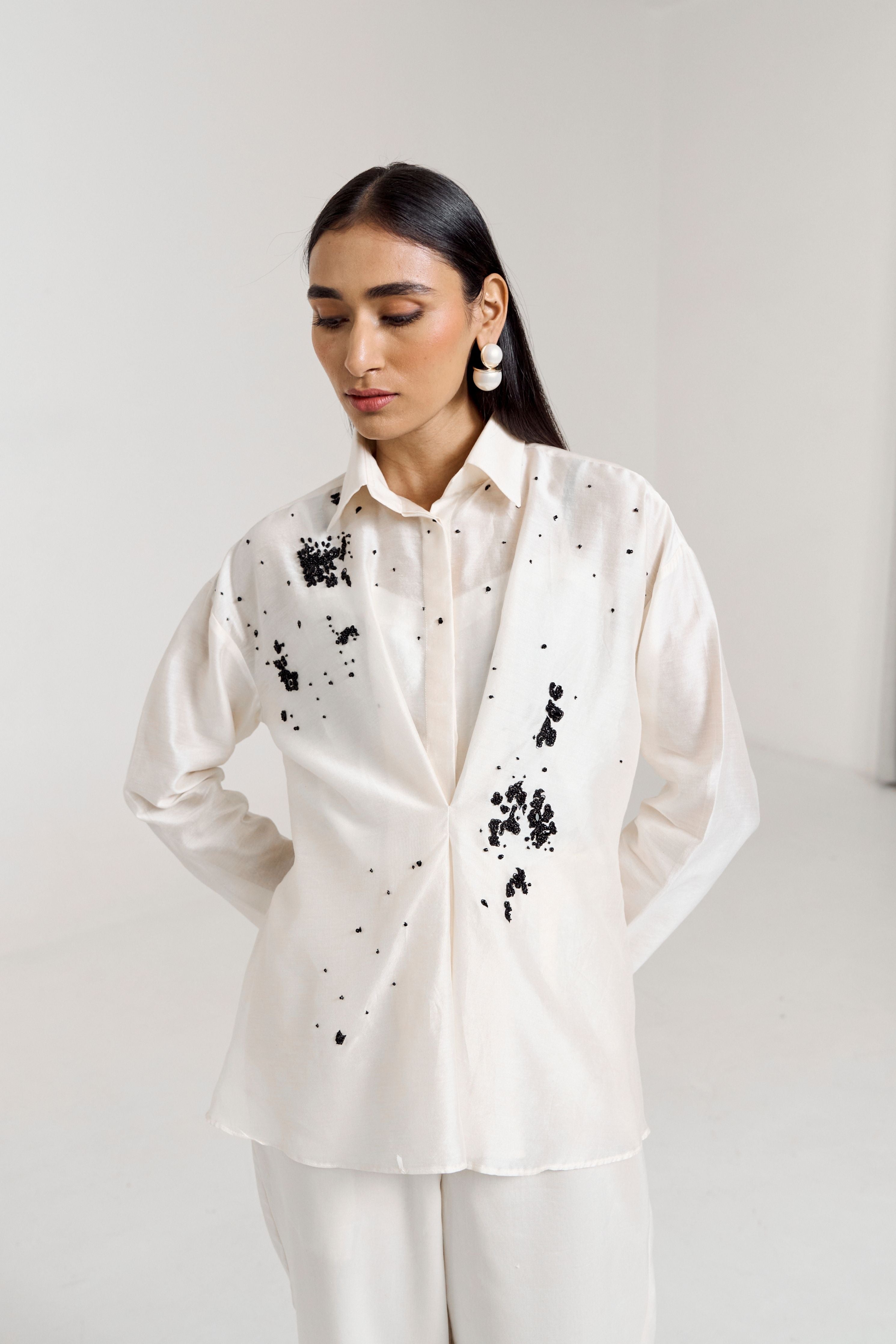 White Scatter Shirt Coord