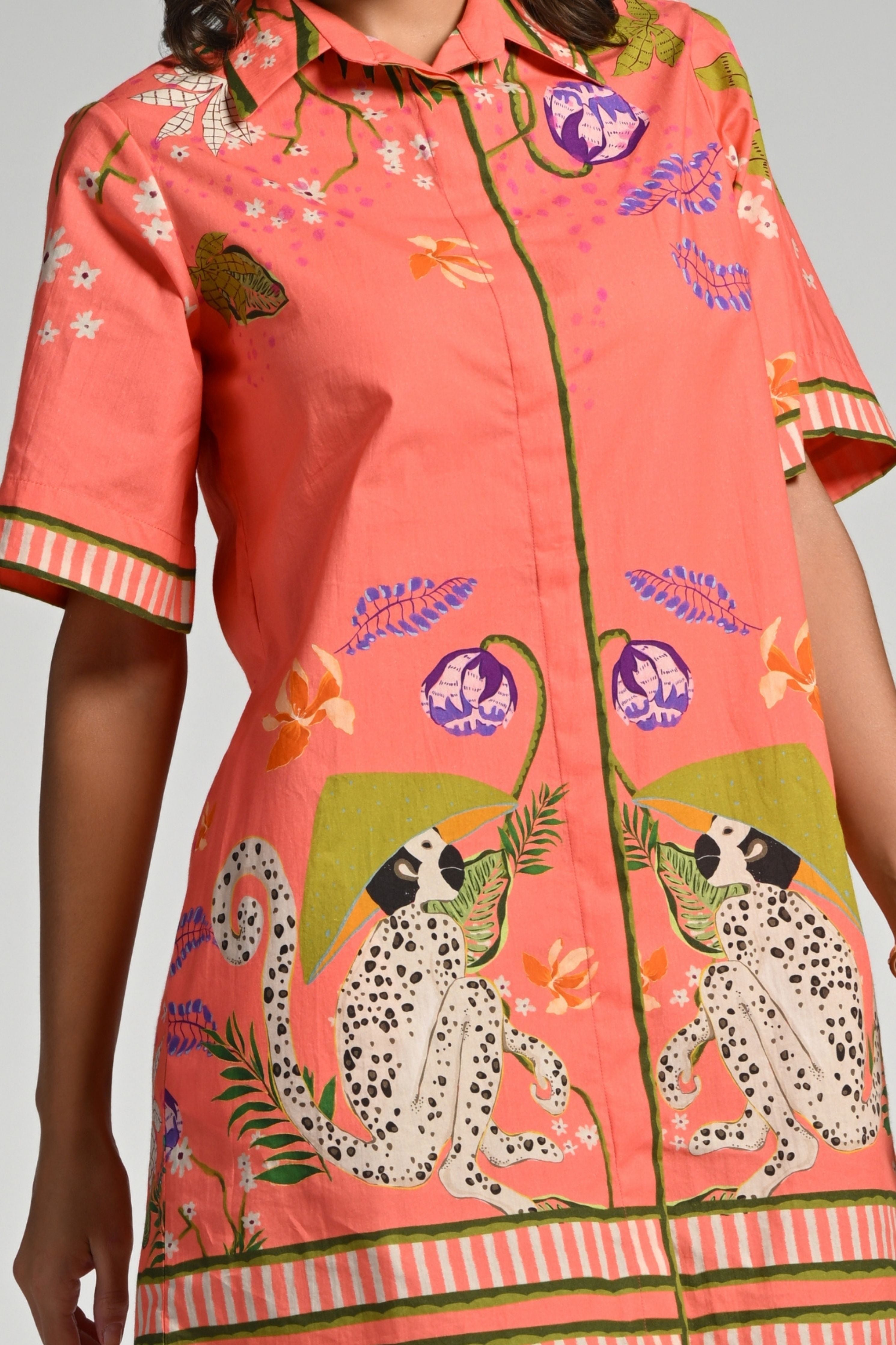 Monkey Pop Cotton Dress