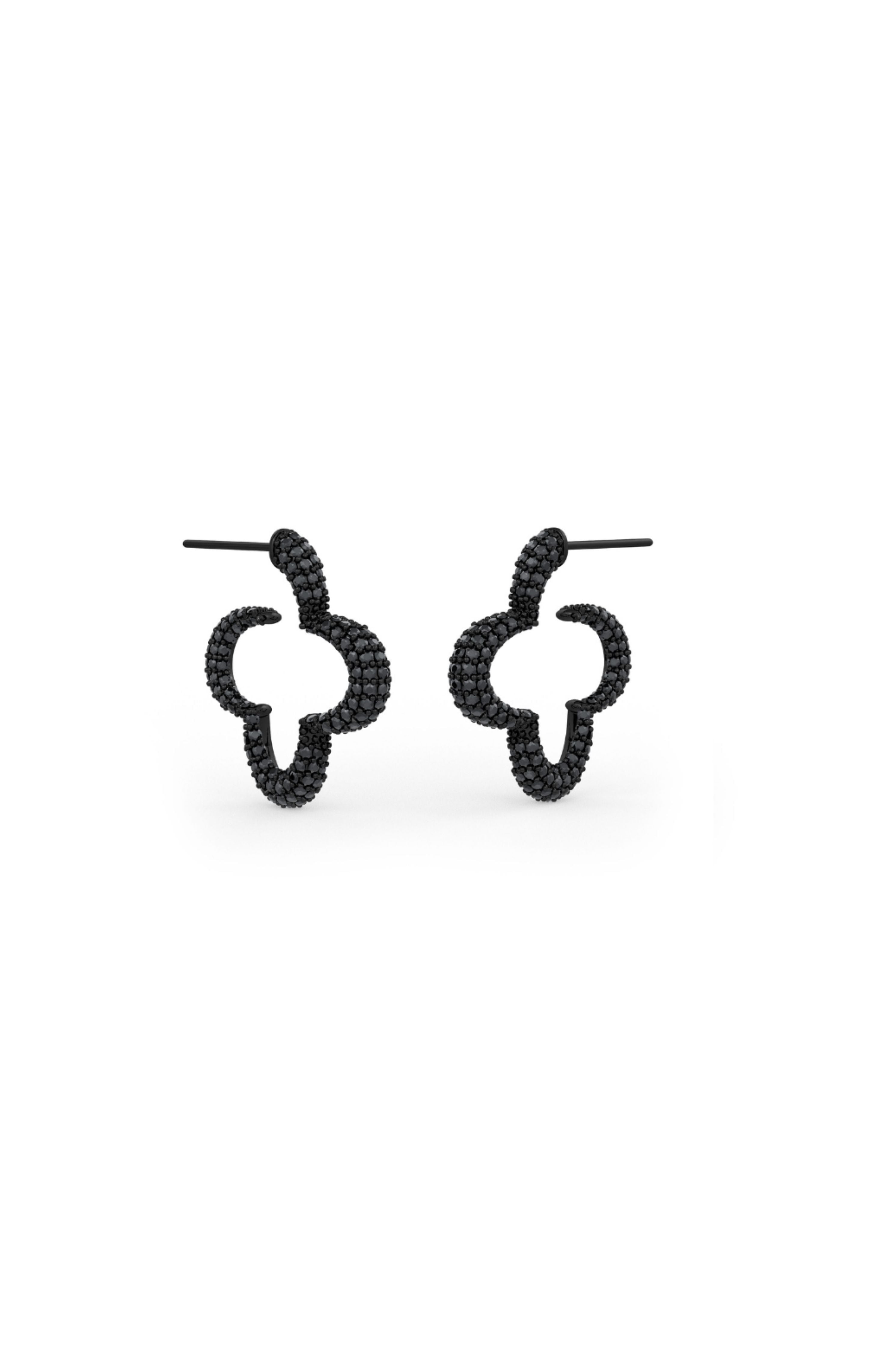 Black Mini Bella Hoop Earrings