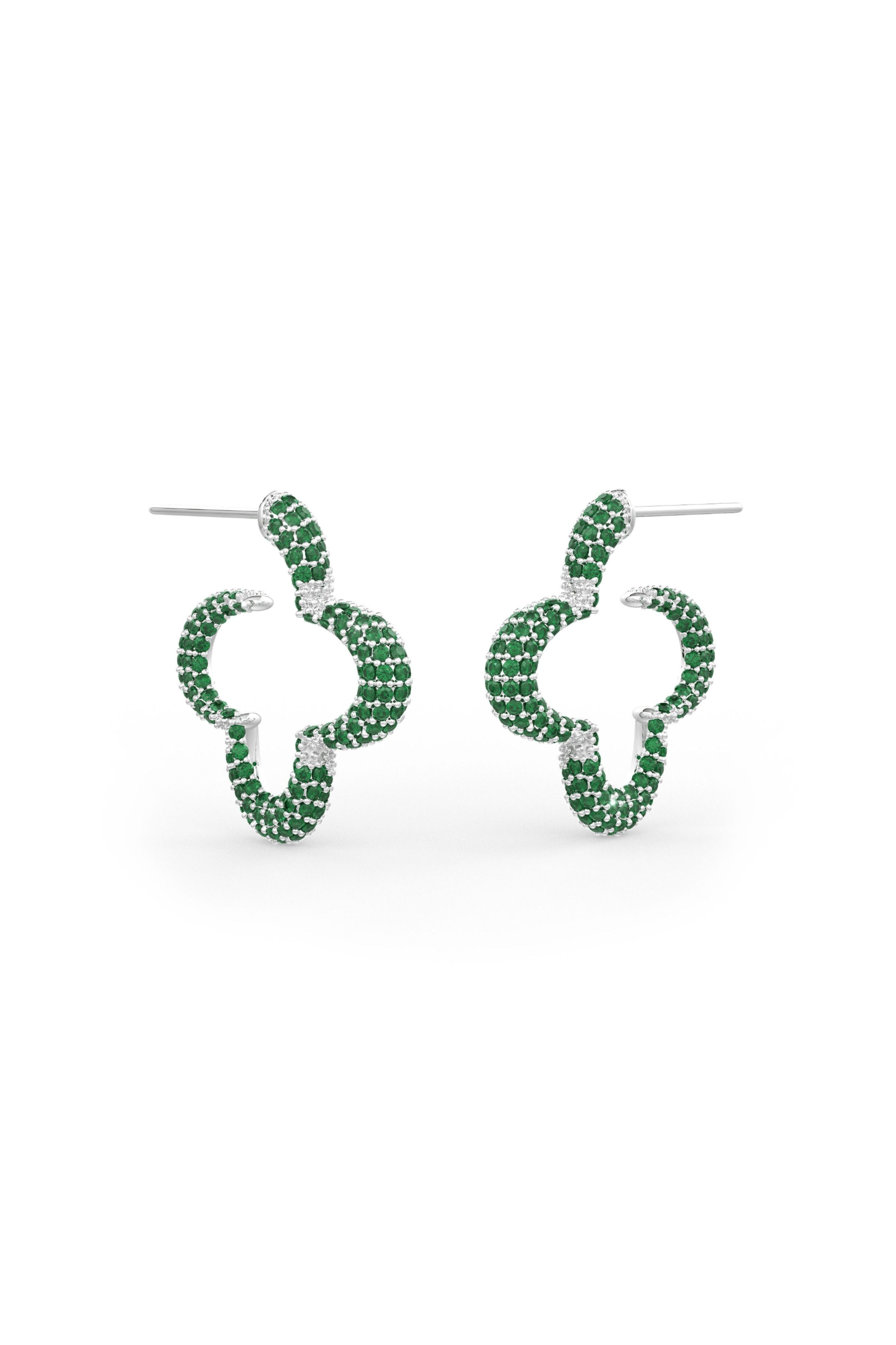 Emerald Green Mini Bella Hoop Earrings