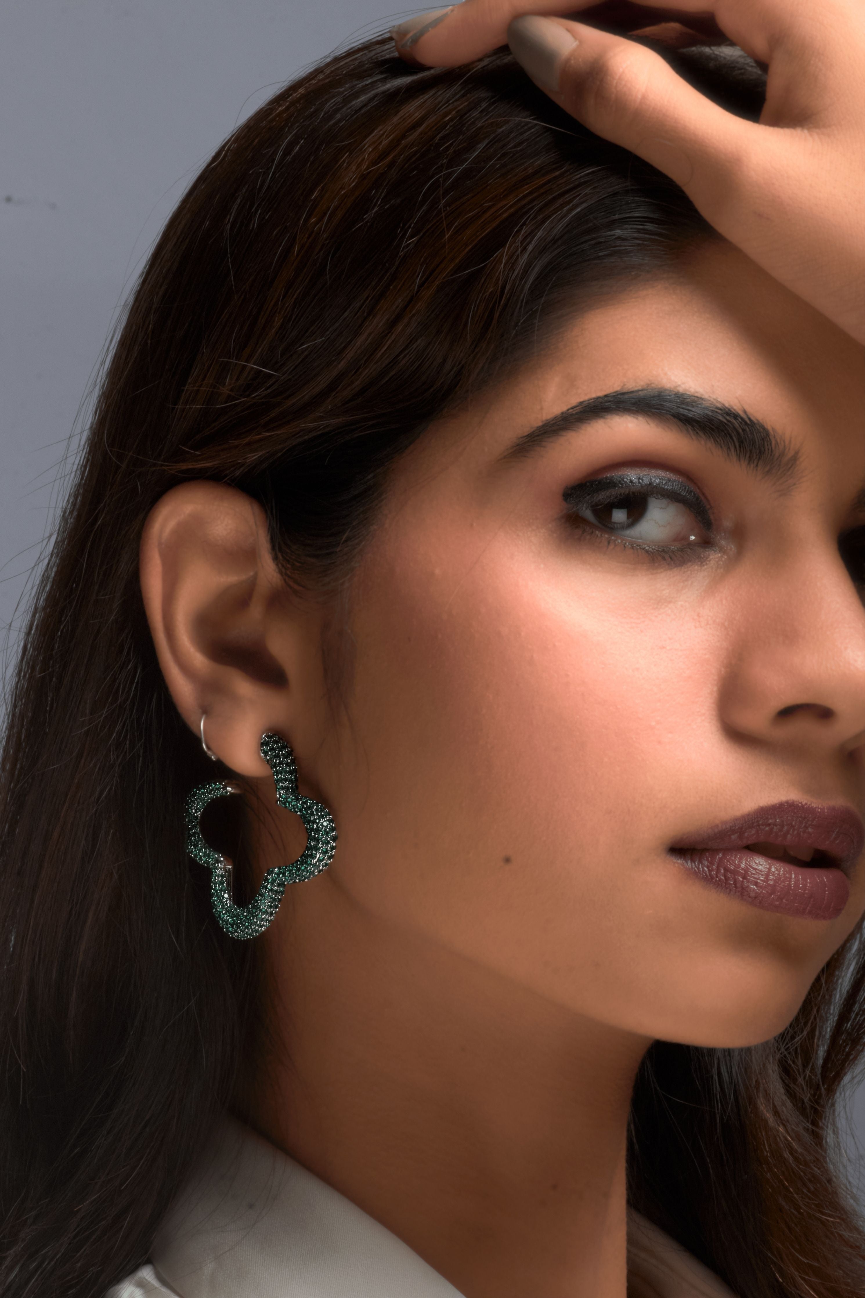 Emerald Green Statement Bella Earrings