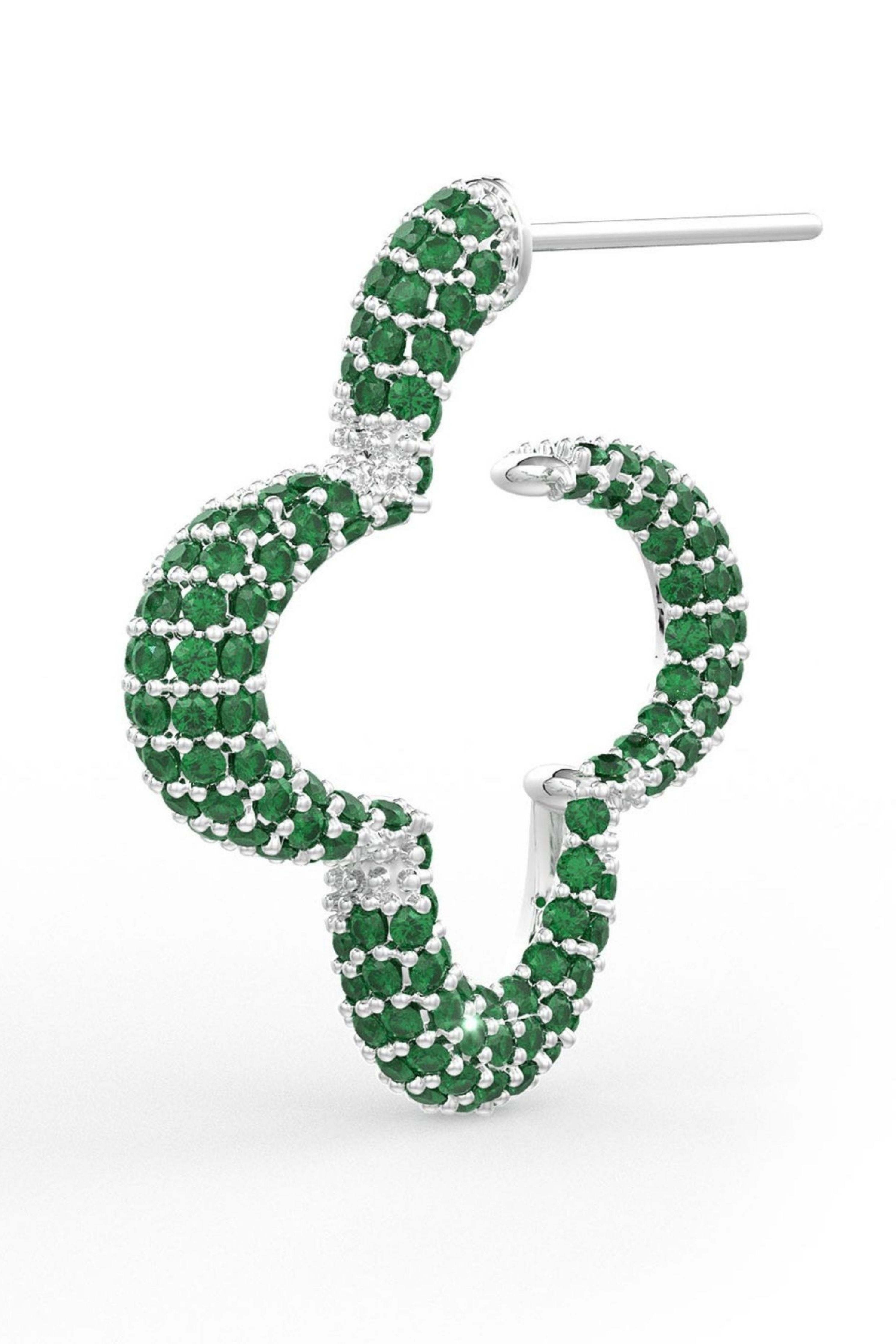 Emerald Green Statement Bella Earrings