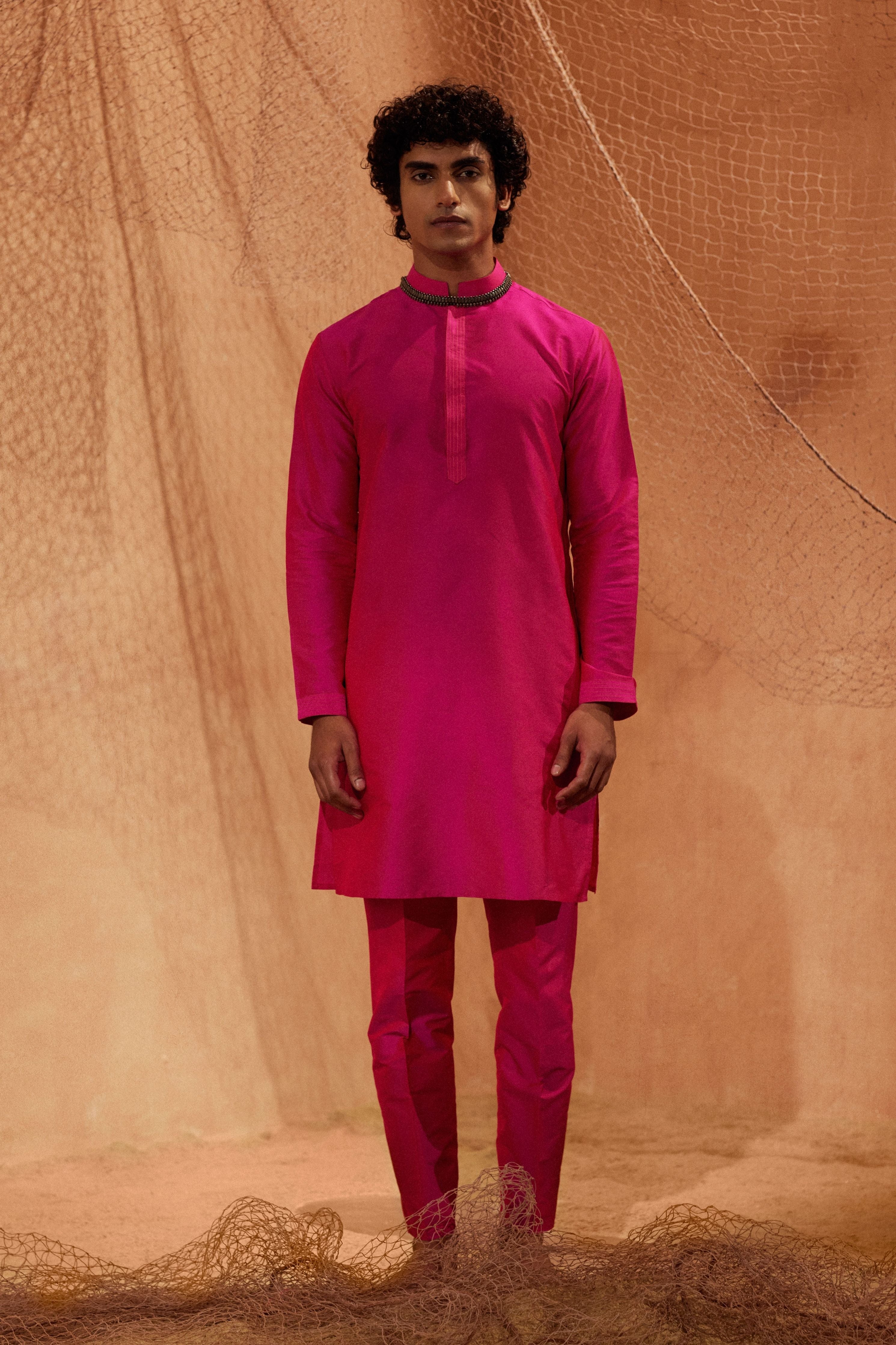 Dark Pink Tagai Kurta Set