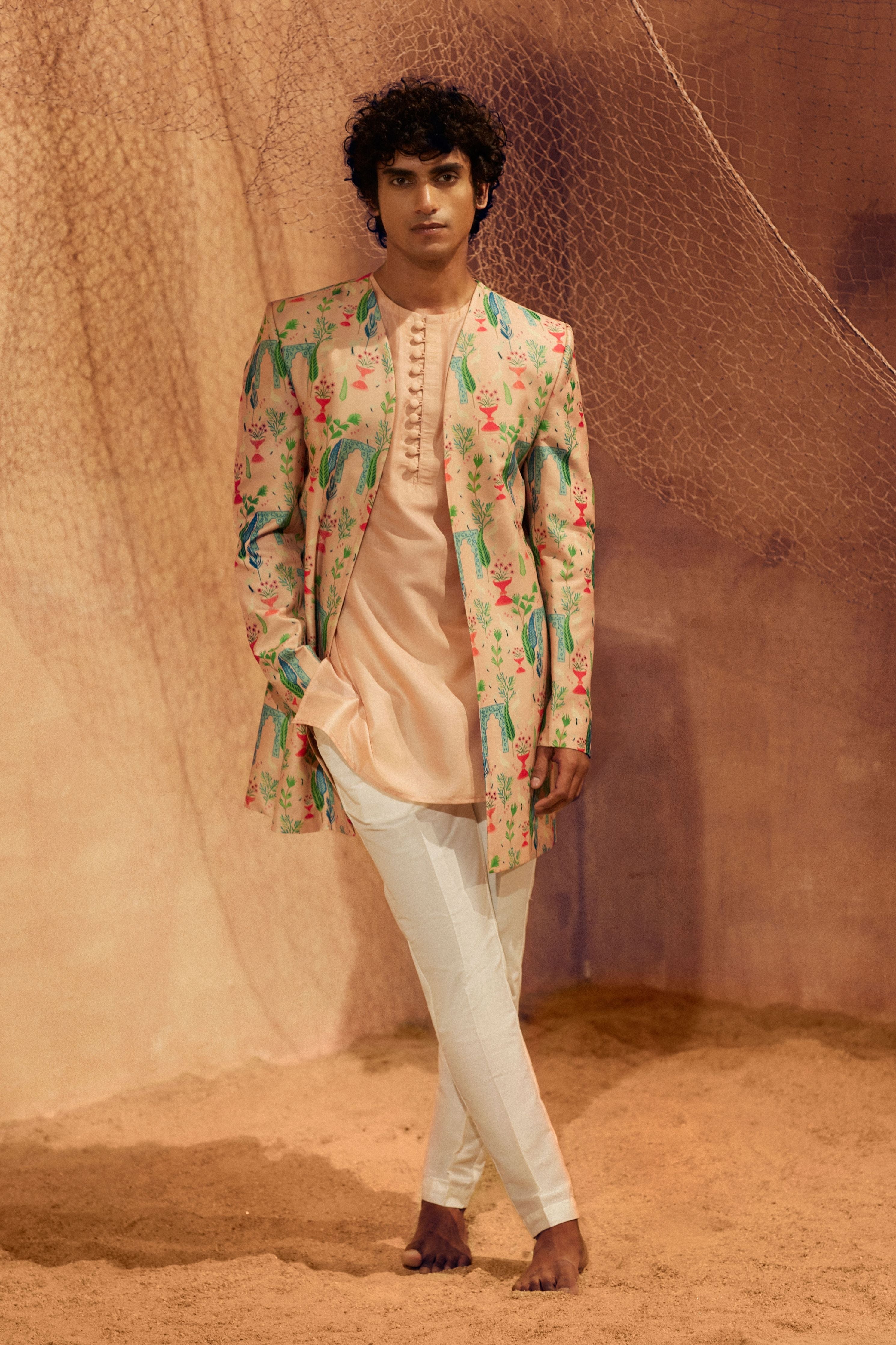 Pink Garden Indo Western Set