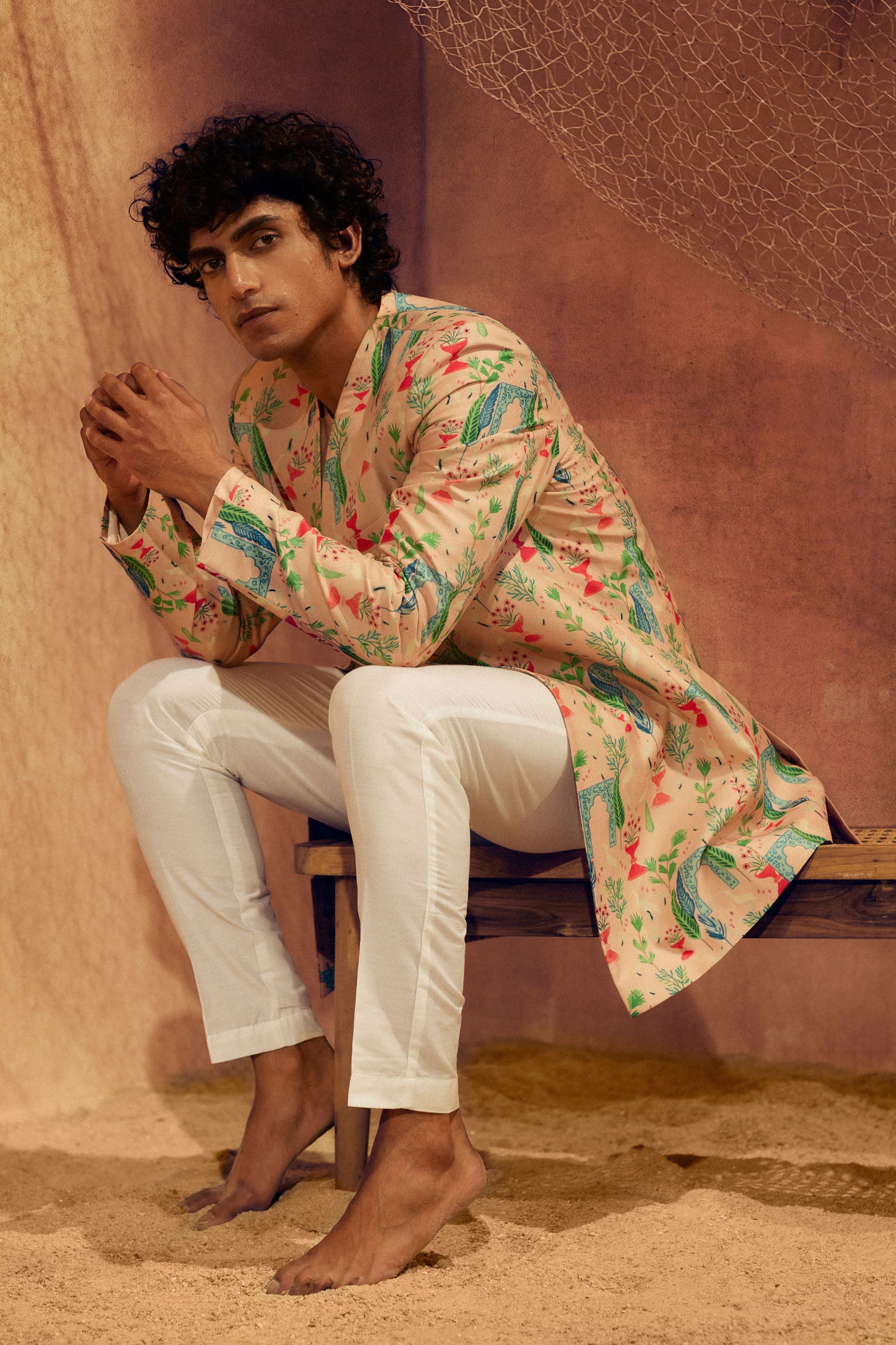 Pink Garden Indo Western Set
