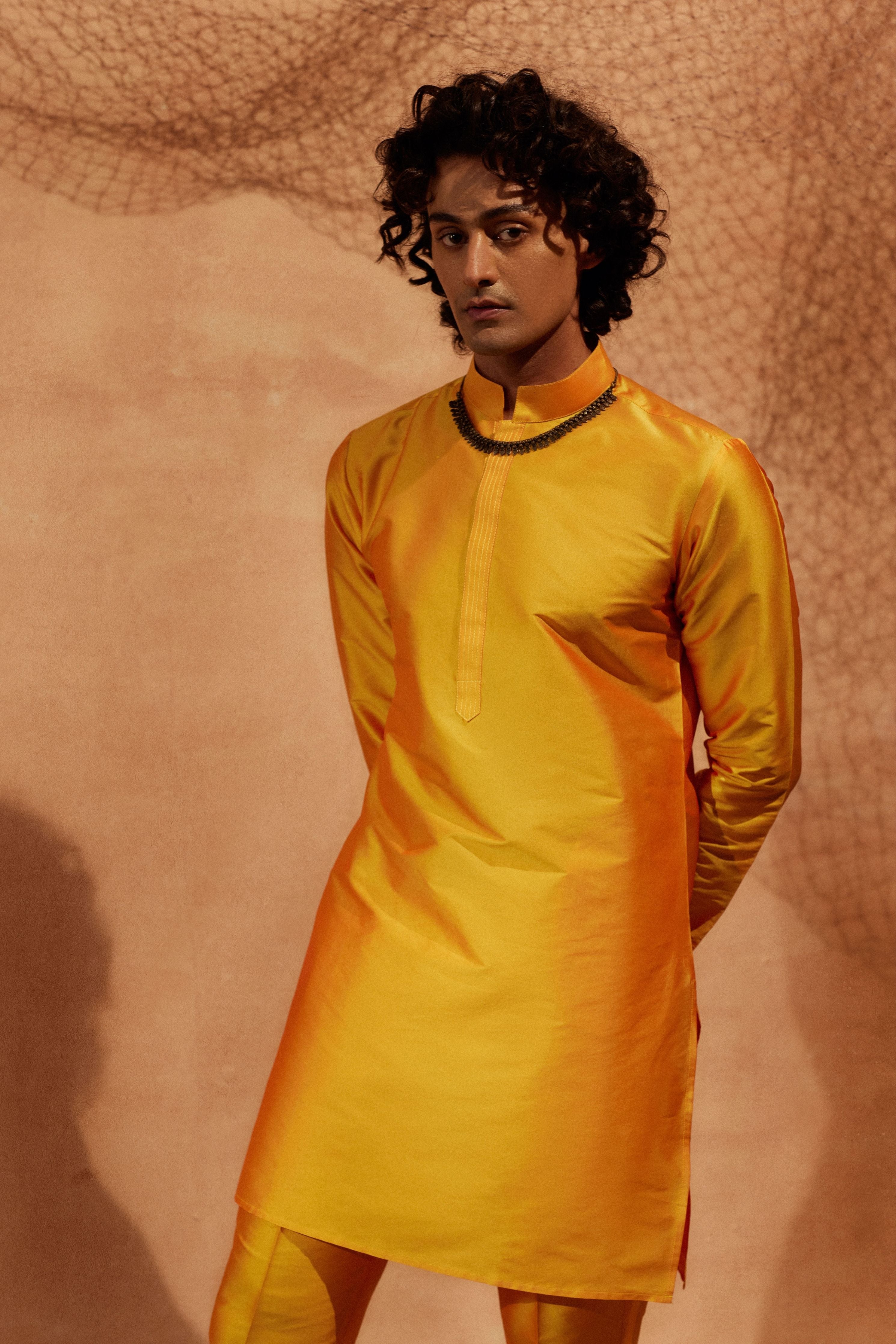 Orange Yellow Tagai Kurta Set