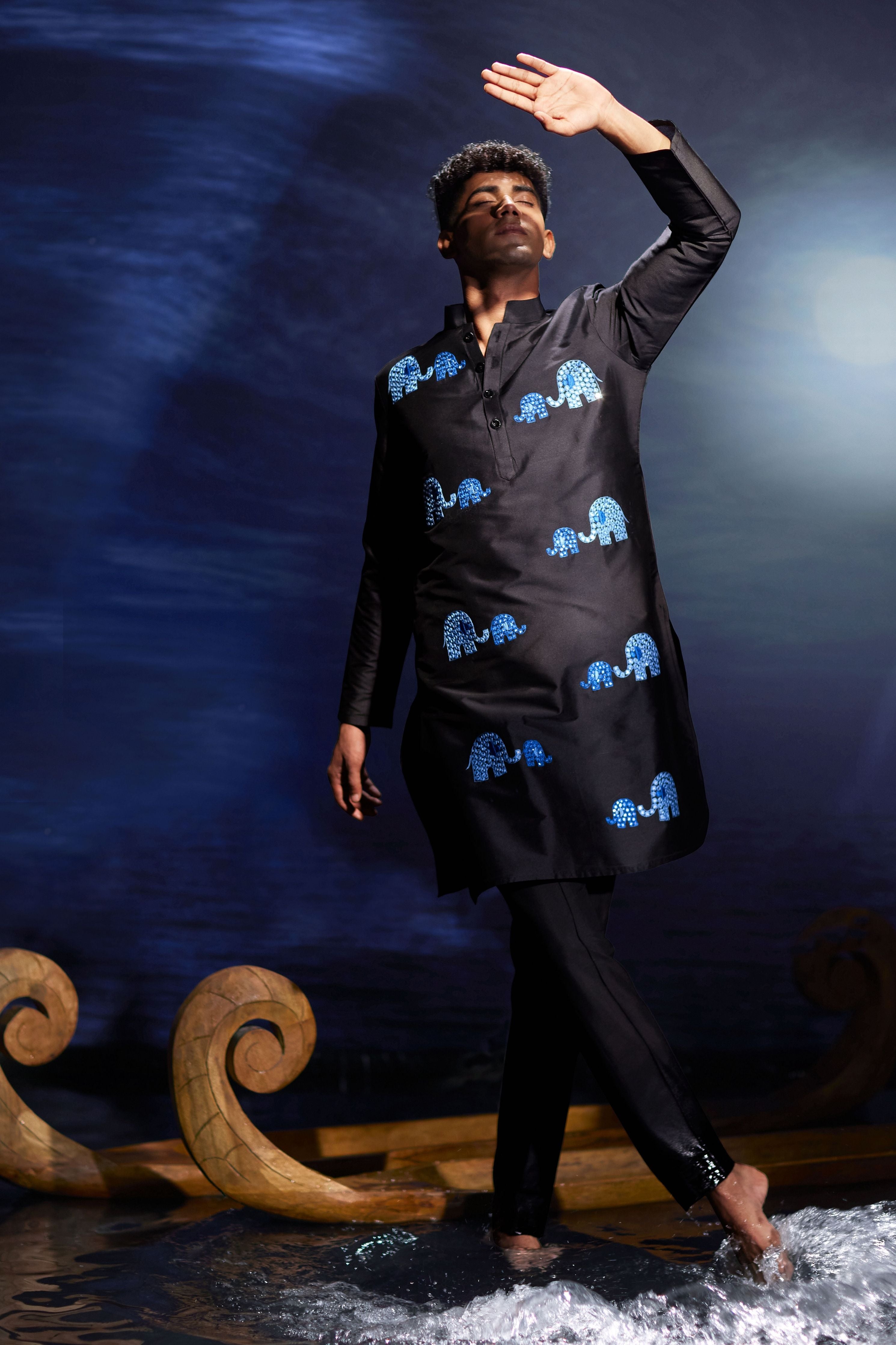 Gaja Mirror Hand Embroidery Kurta Set