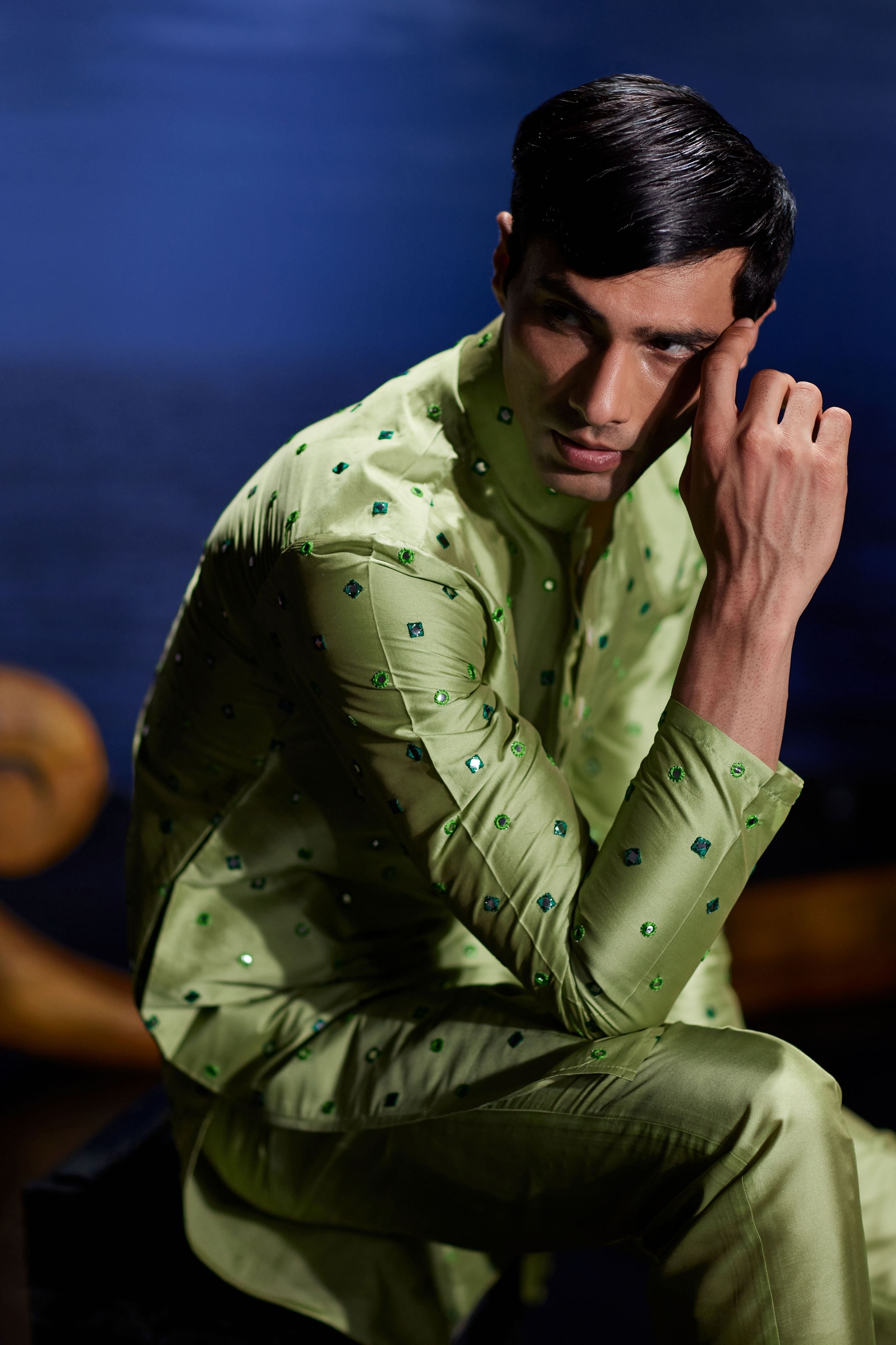 Gehriyan Miror Silk Kurta Set