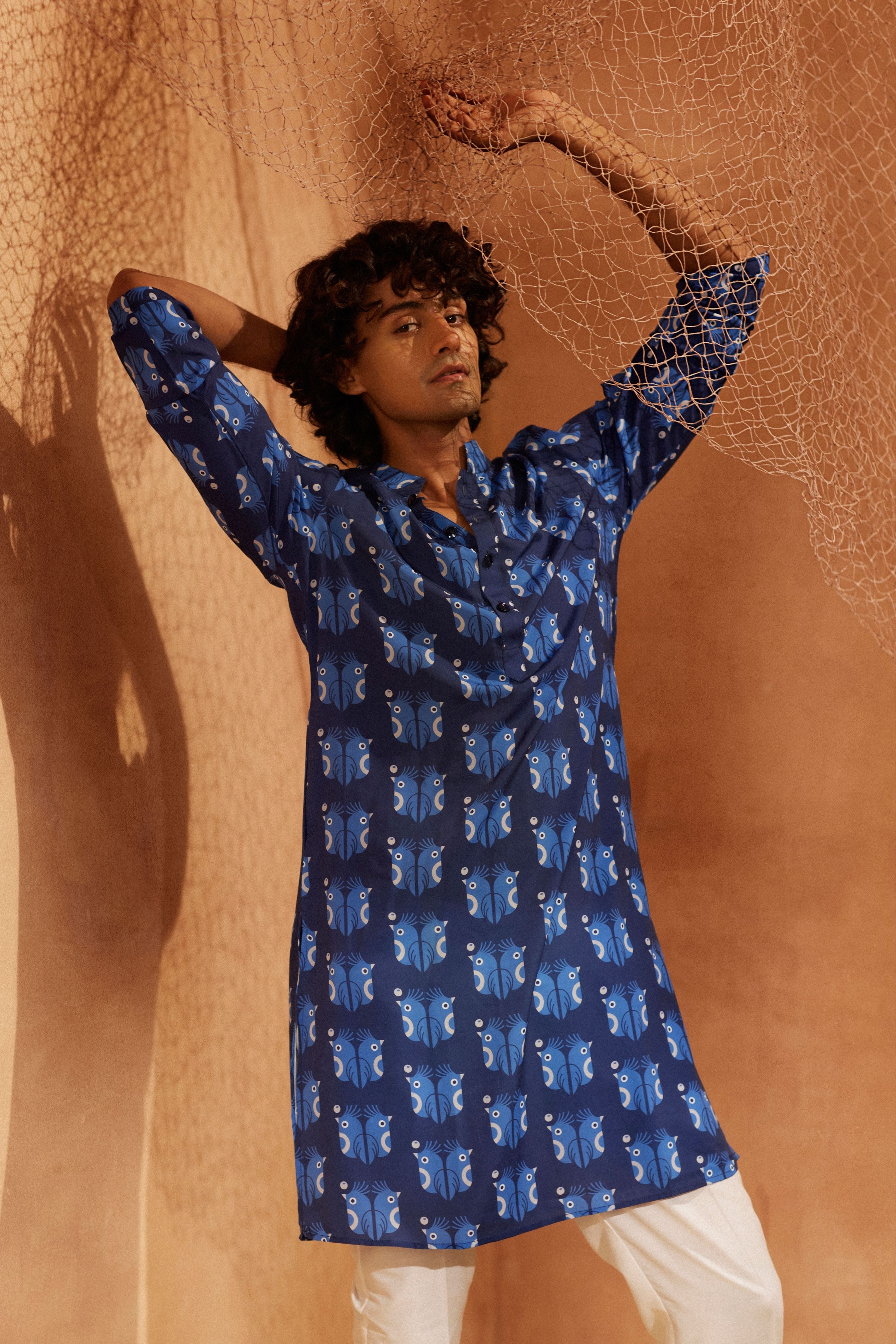 Sea Birds Printed Kurta Set