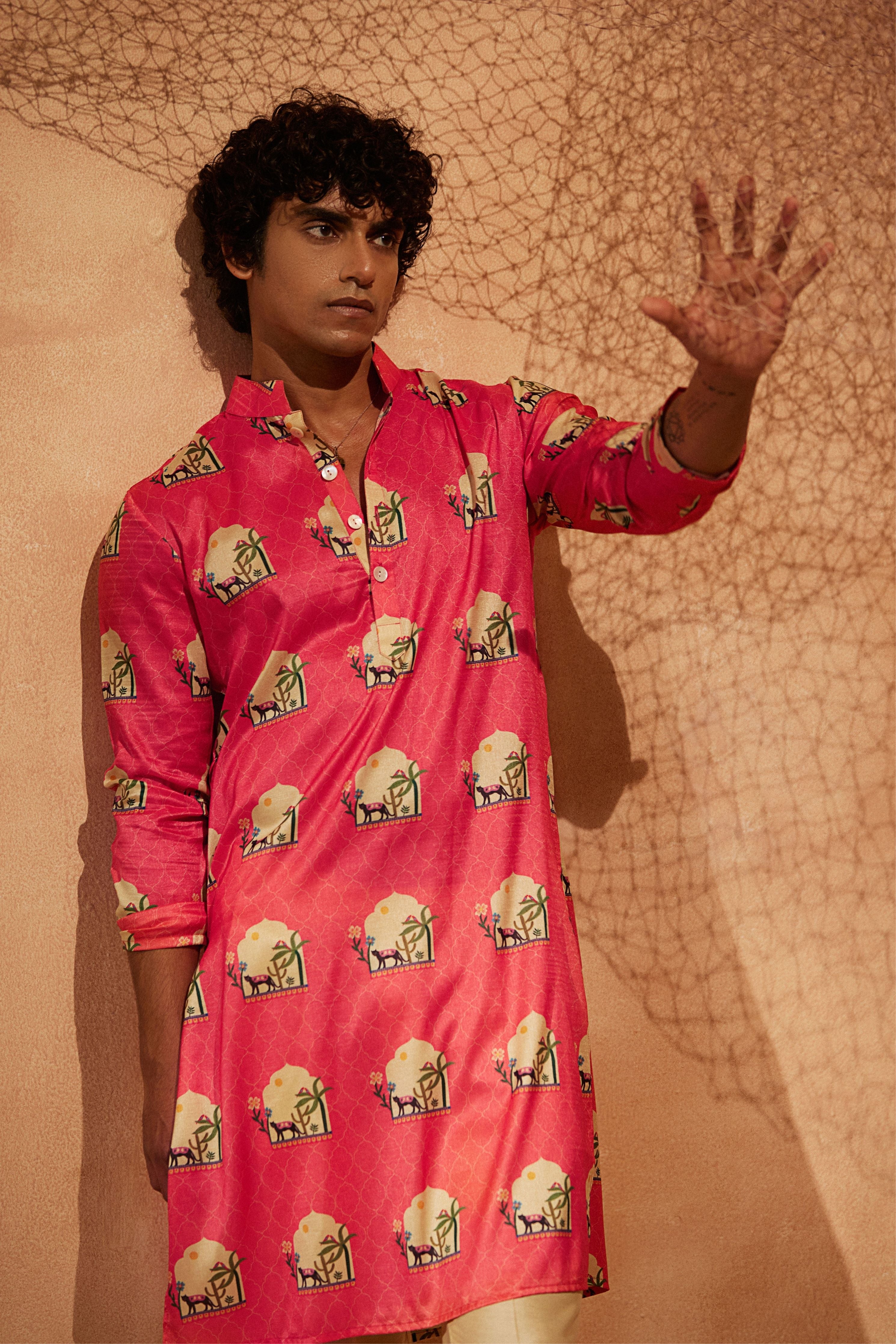 Pink Panther  Printed Kurta Set
