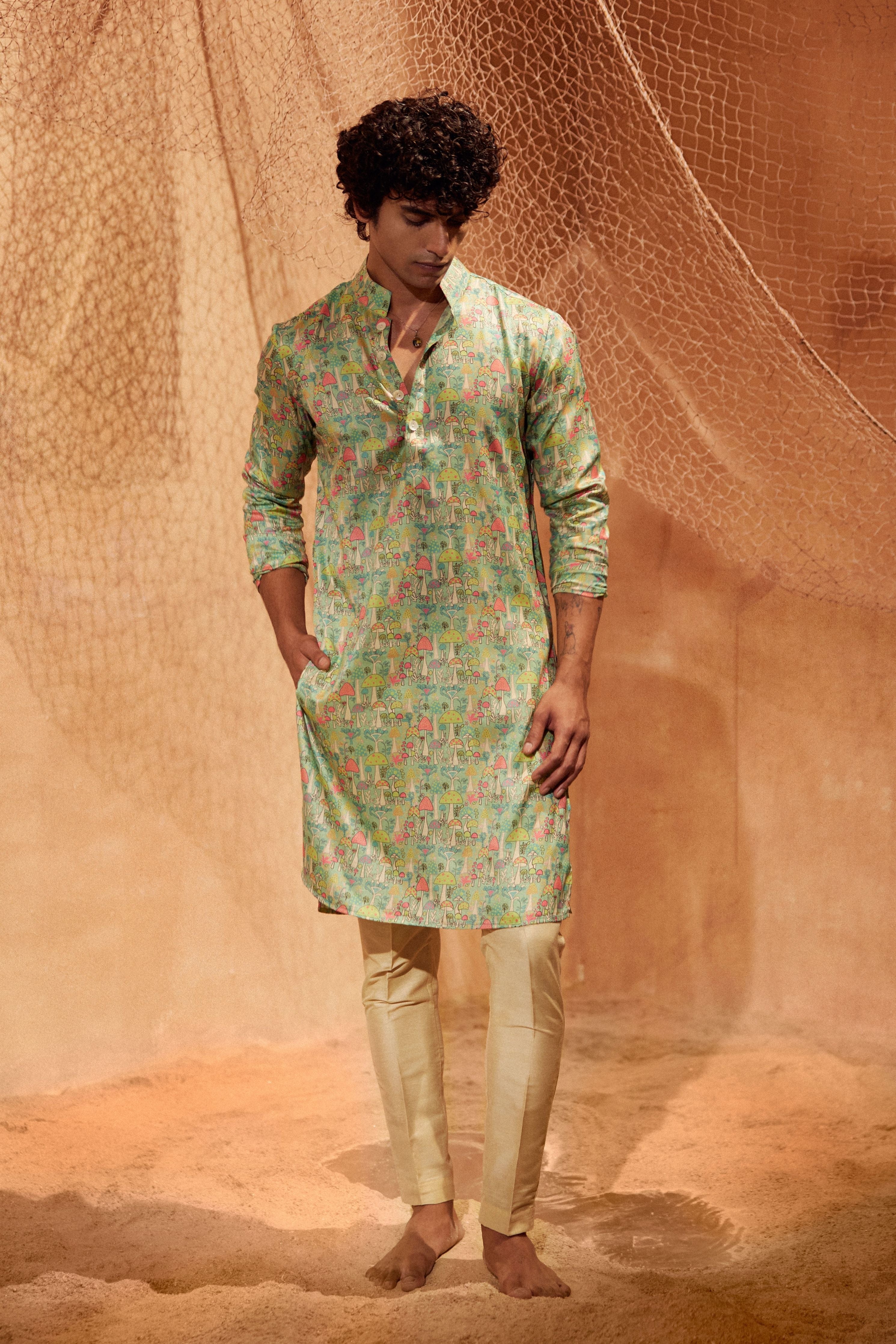 Mushroom Garden Printed Kurta